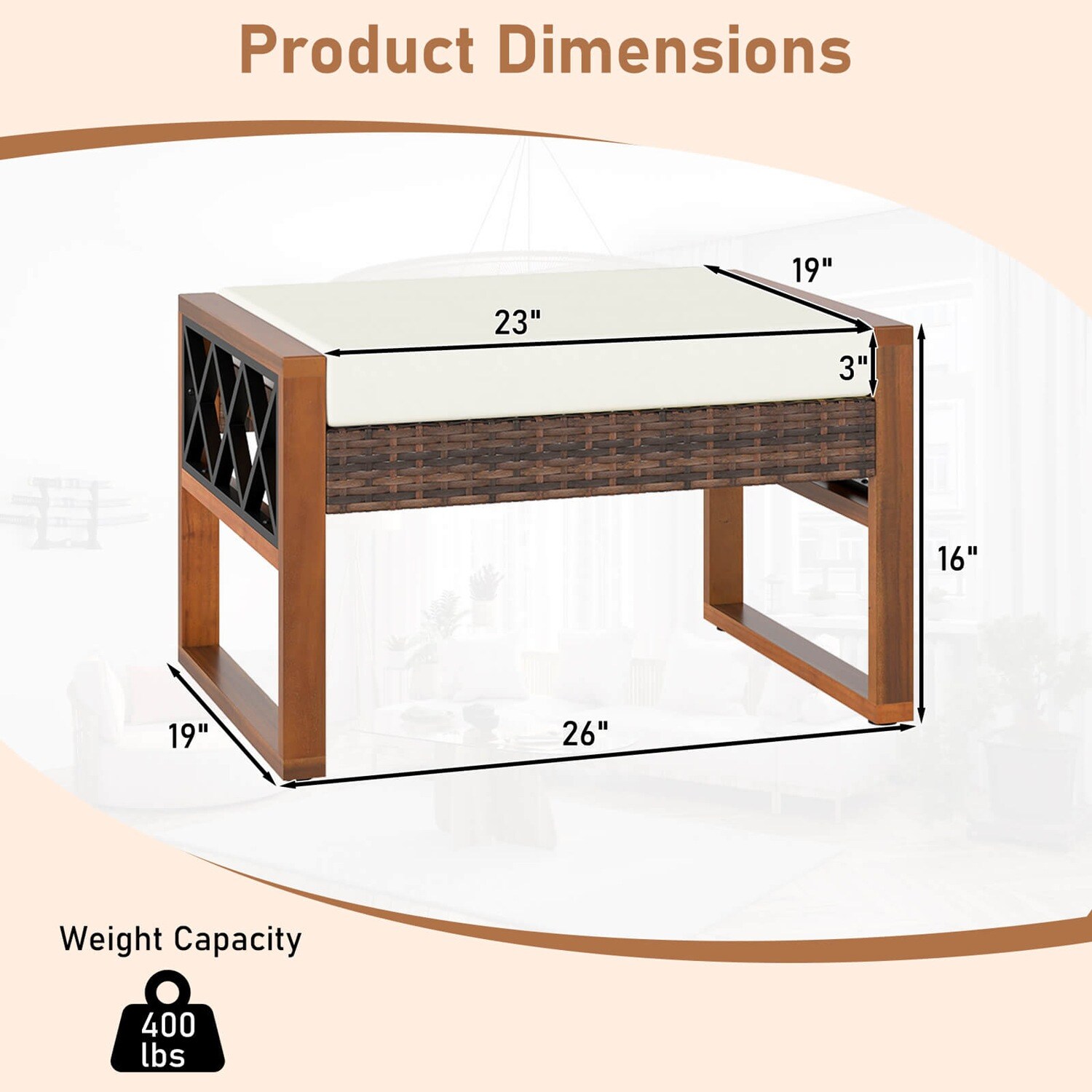 Costway CSHY001699 Stools-Ottomans - View #3