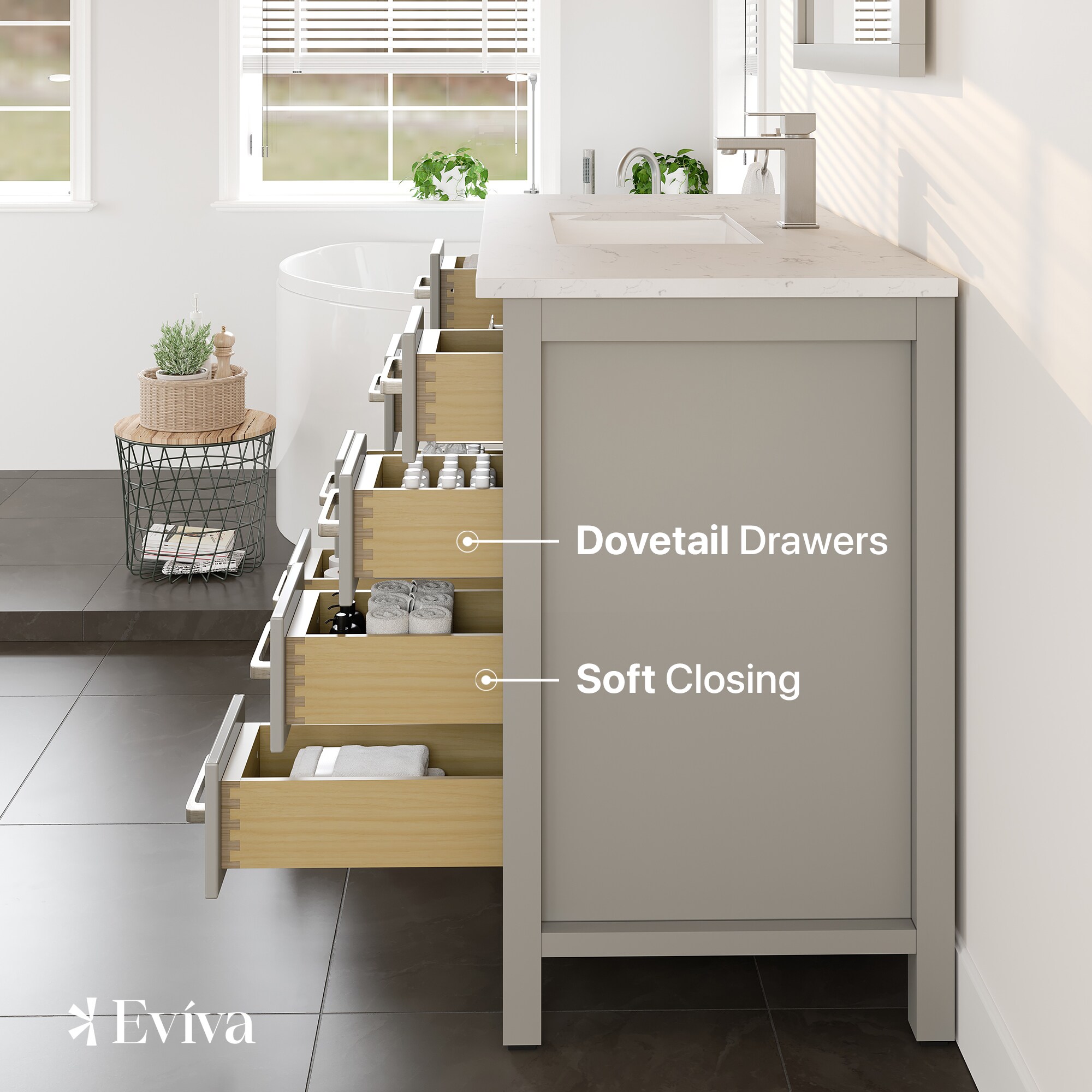 Eviva TVN414-42X18GR-Q Bath-Vanity-Combo - View #5