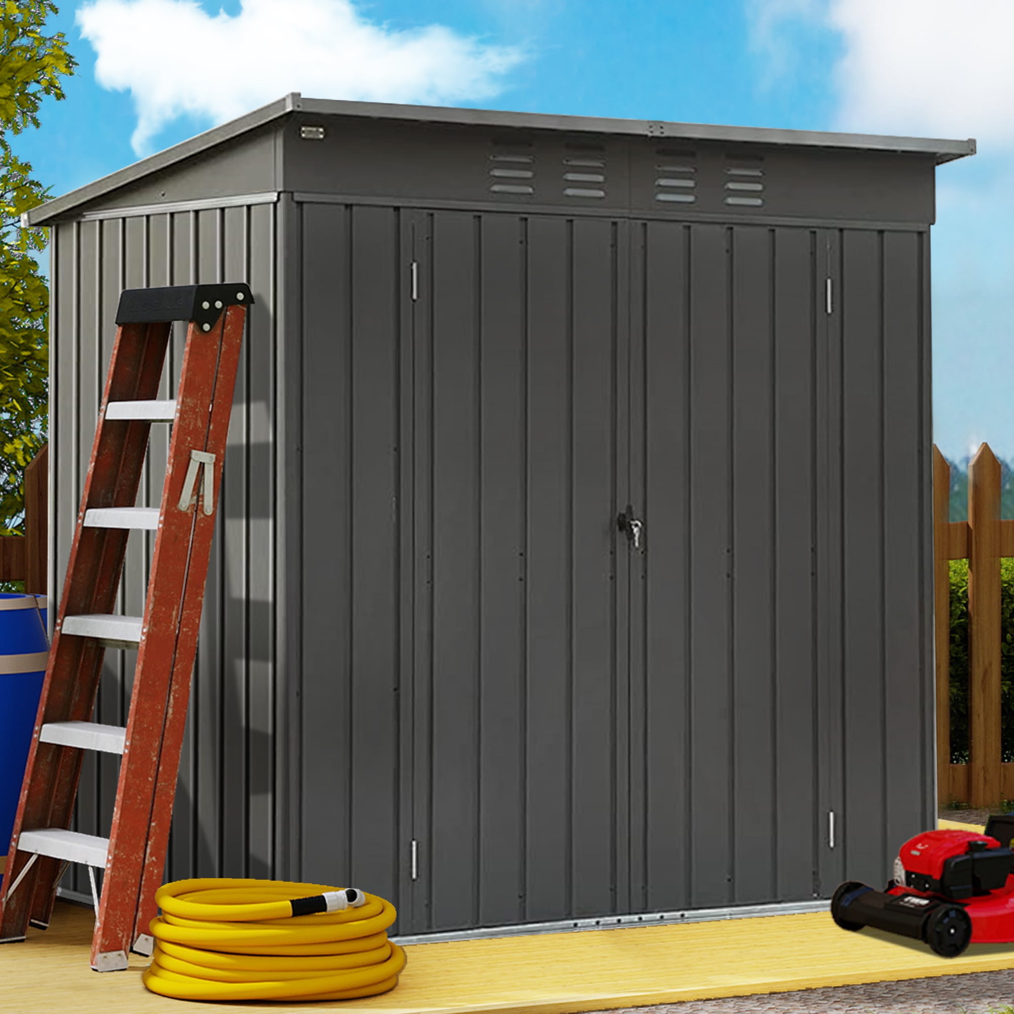ToolCat BZ-3-136-SN 5.2-ft x 3.2-ft Galvanized steel Metal Storage Shed