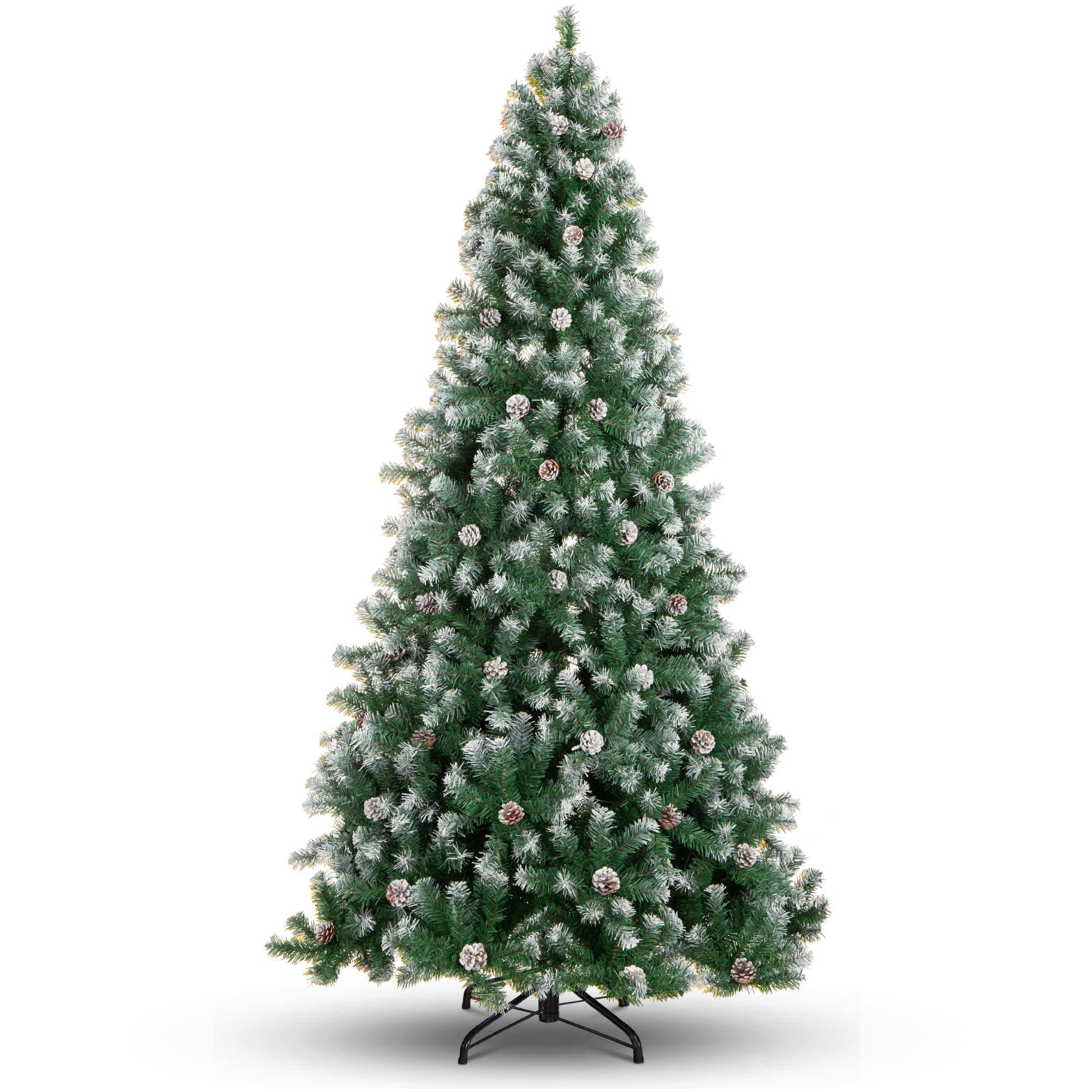 Best Choice Products SKY6922 4.5ft Pre-Decorated Holiday Christmas Pine Tree w/450 Branch Tips Partially Flocked Base  Green