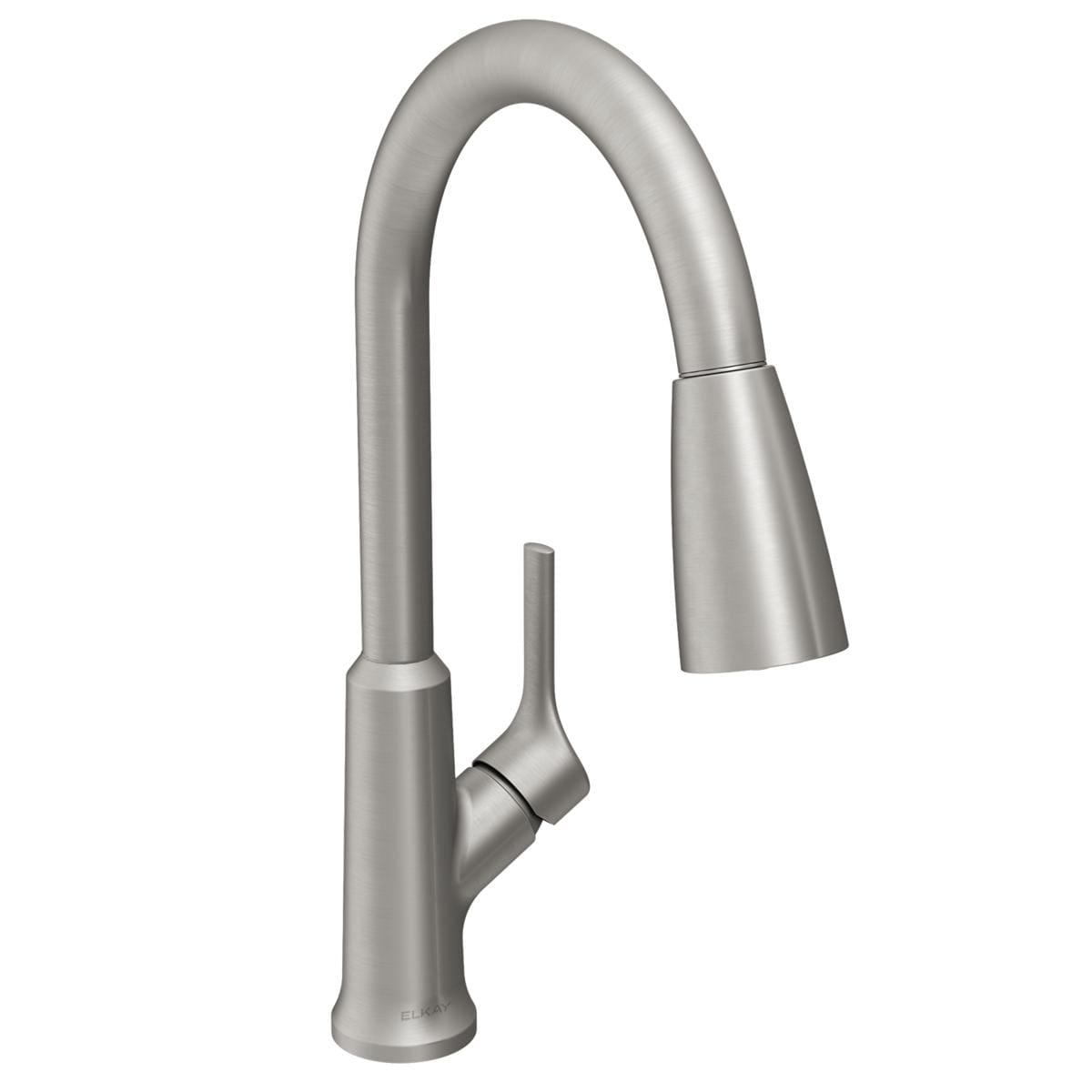 Elkay LWF1410LS Greenwood Lustrous Steel Single Handle Deck-mount Pull-down Kitchen Faucet with Sprayer