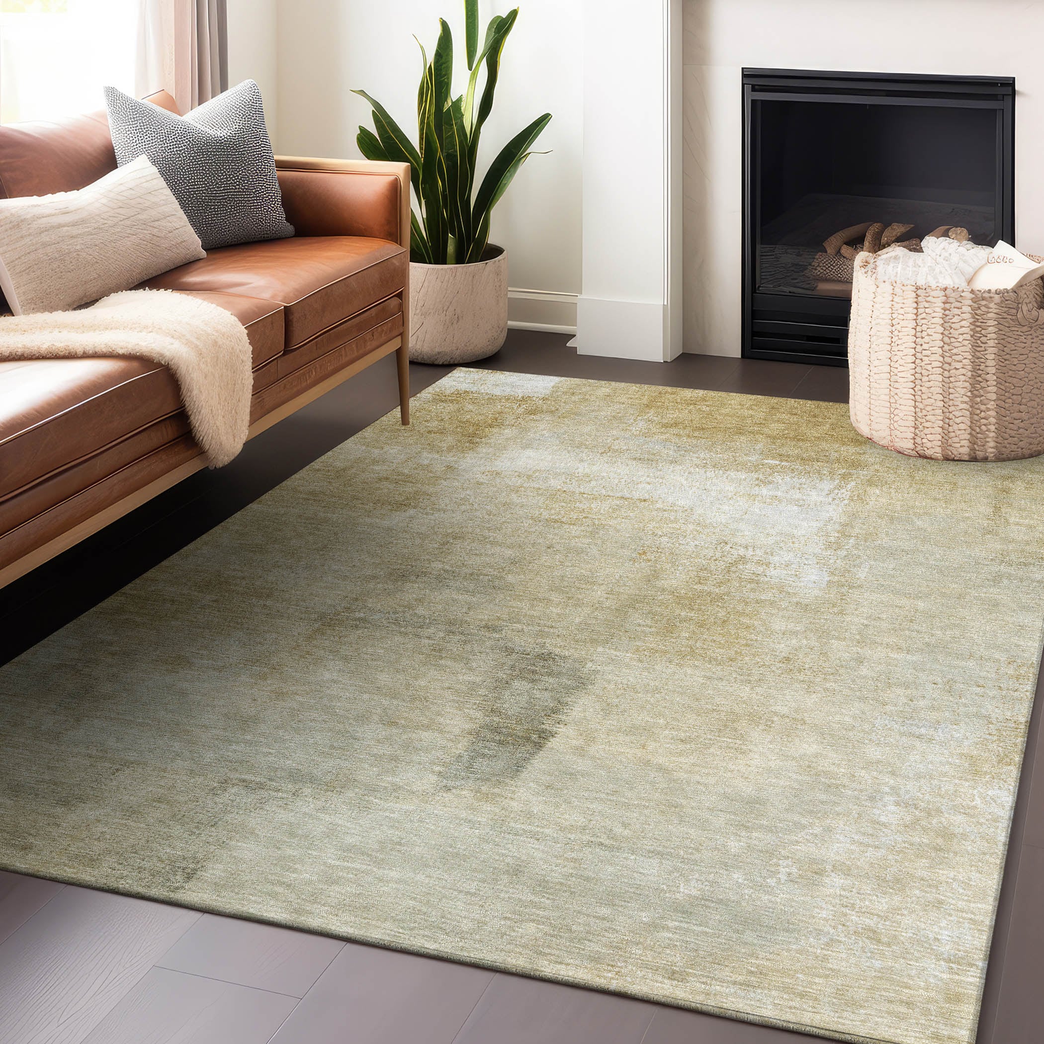Addison Rugs ACN1276WH3X5 Chantille ACN1276WH 3 x 5 (ft) Polyester Wheat Rectangular Indoor/Outdoor Geometric Machine washable Area rug