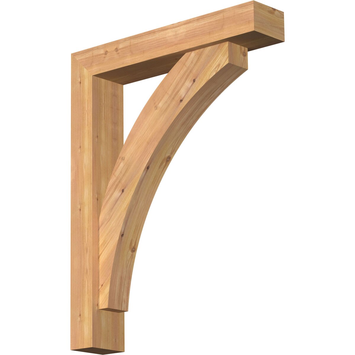 Ekena Millwork 1463954 Thorton Block Smooth Bracket with Offset Brace Western Red Cedar Wood Standard Bracket