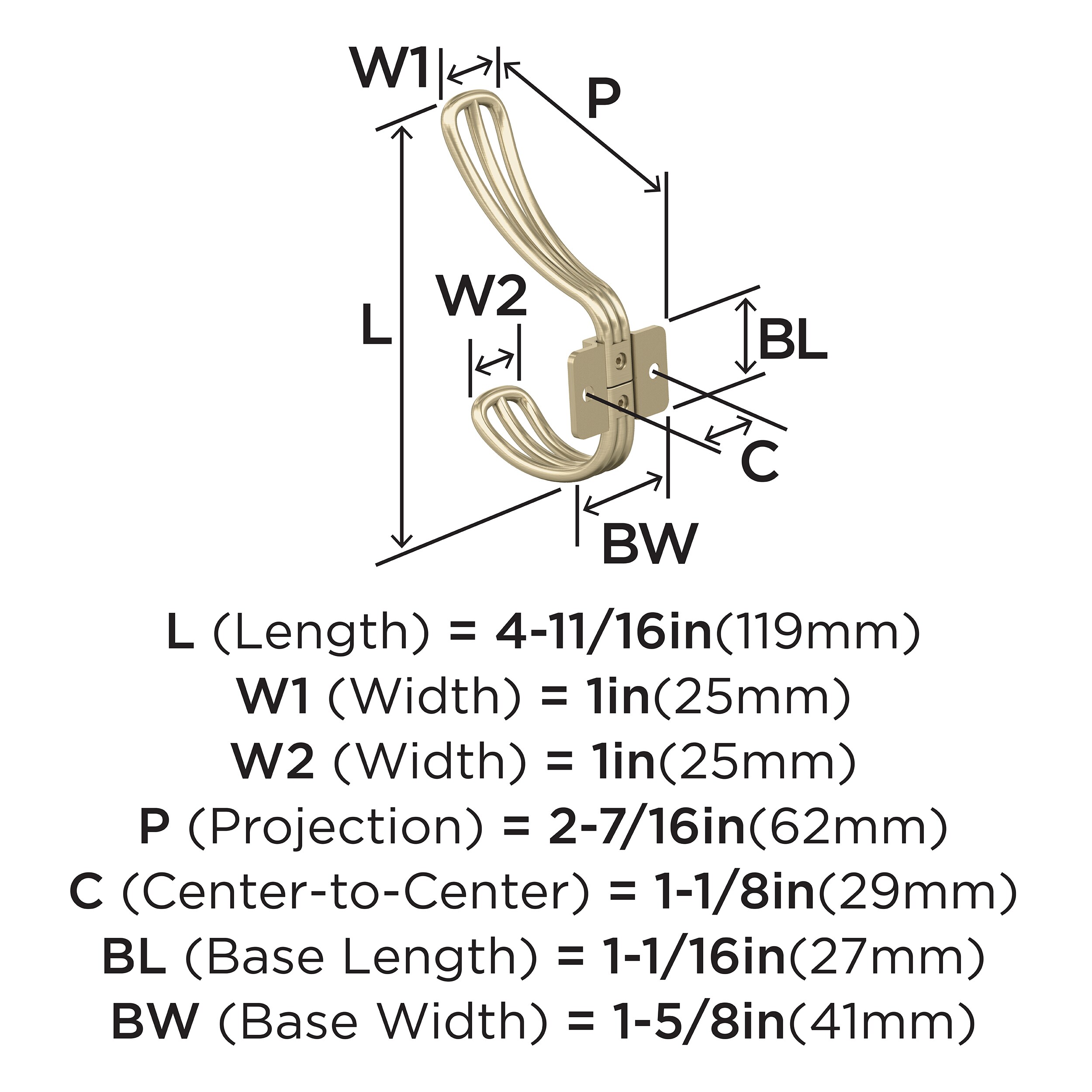 Amerock H37006BBZ Decorative-Wall-Hooks - View #4