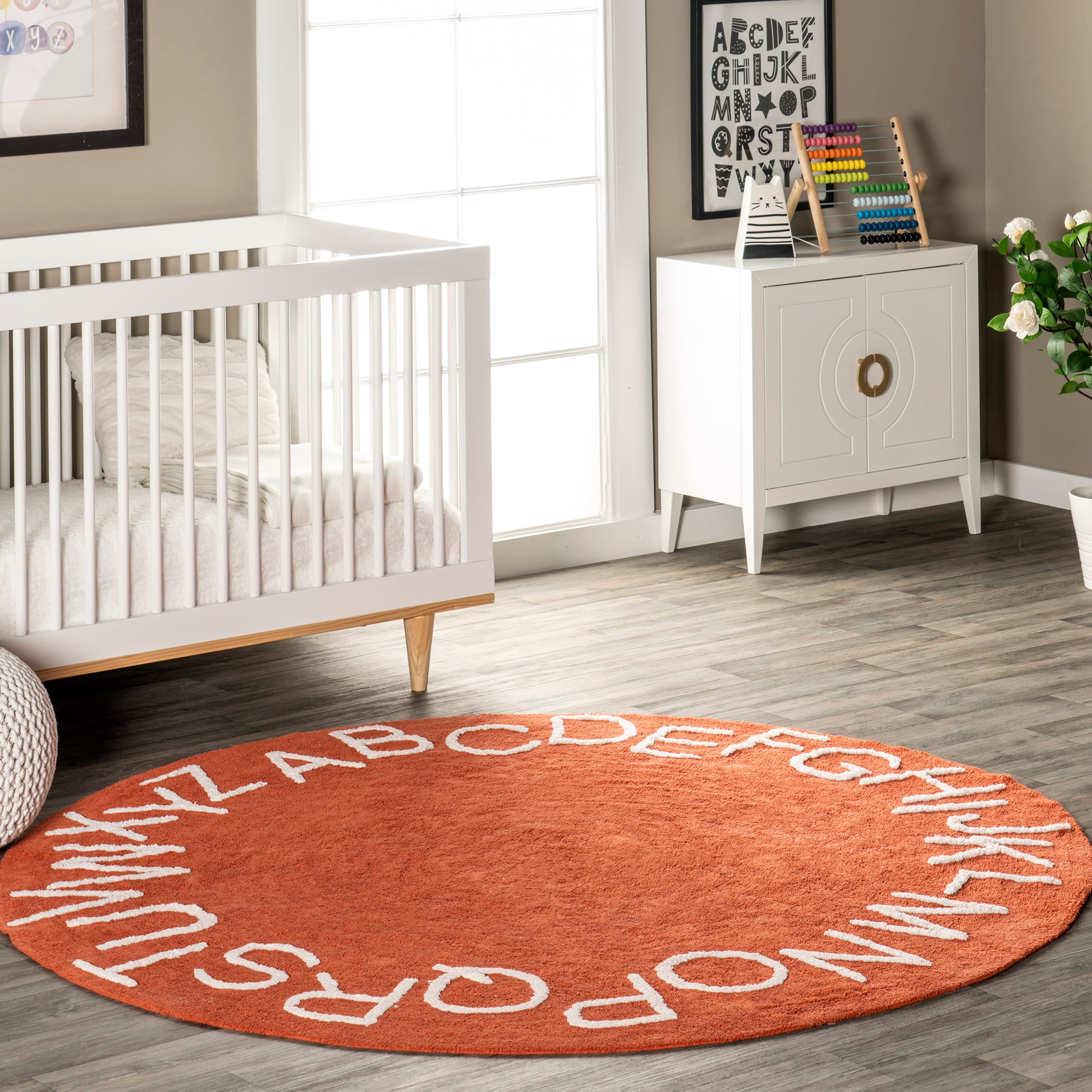 nuLOOM SVDC01I-R606 6 x 6 (ft) Loomed Cotton Rust Round Indoor Machine washable Area rug