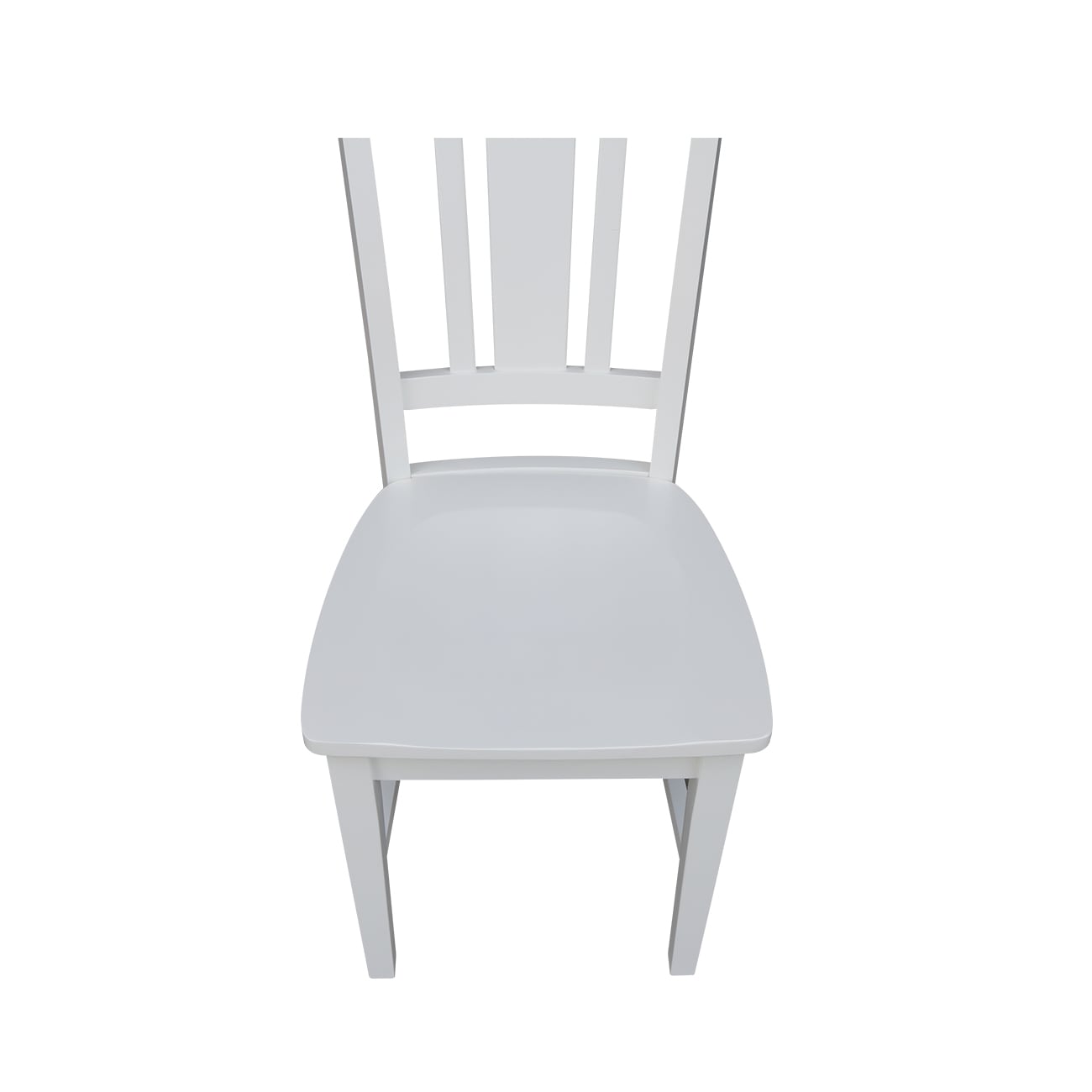 White High Back Solid Wood Slat Dining Chair Set
