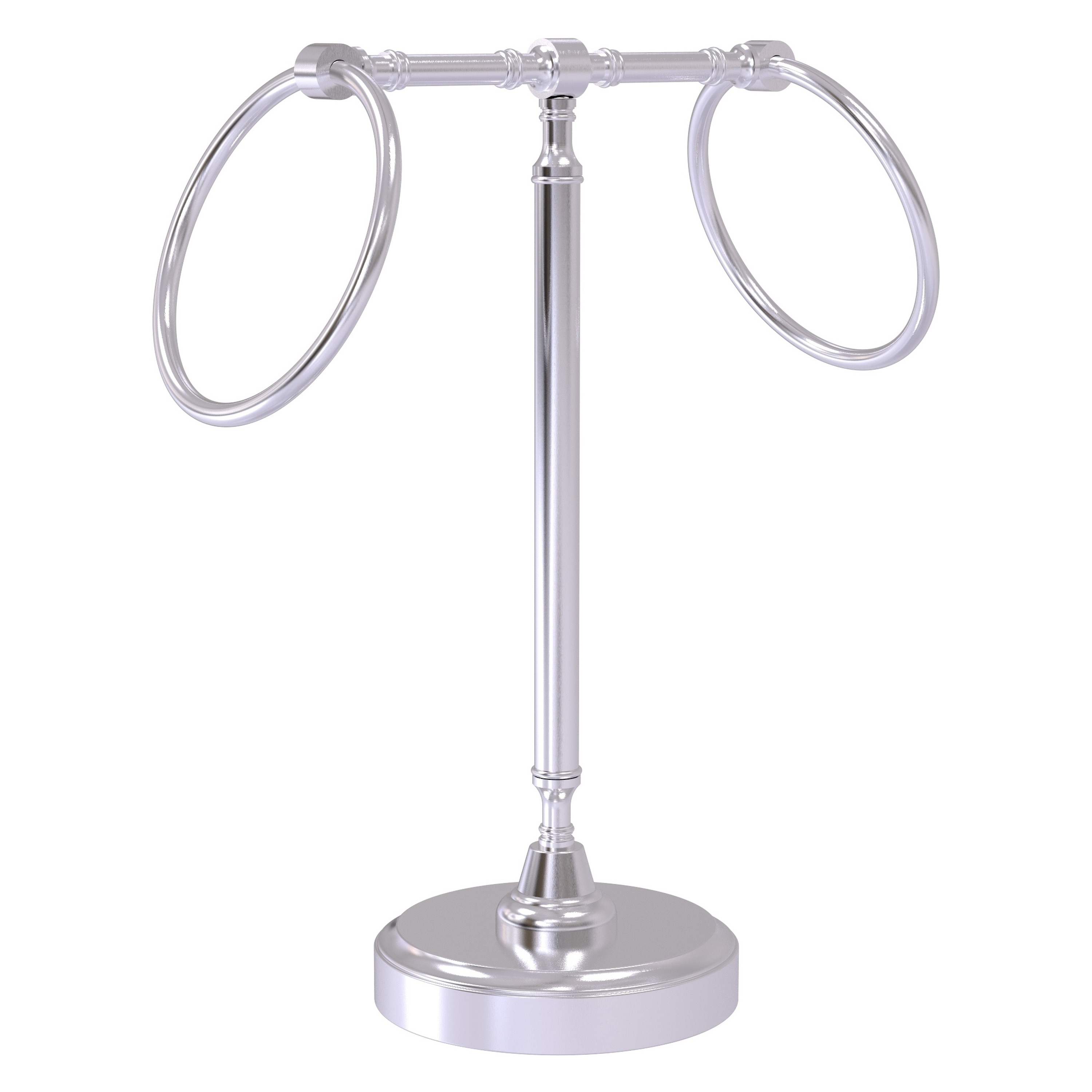 Allied Brass RWM-3-SCH Retro Wave Satin Chrome Freestanding countertop Double Towel Ring