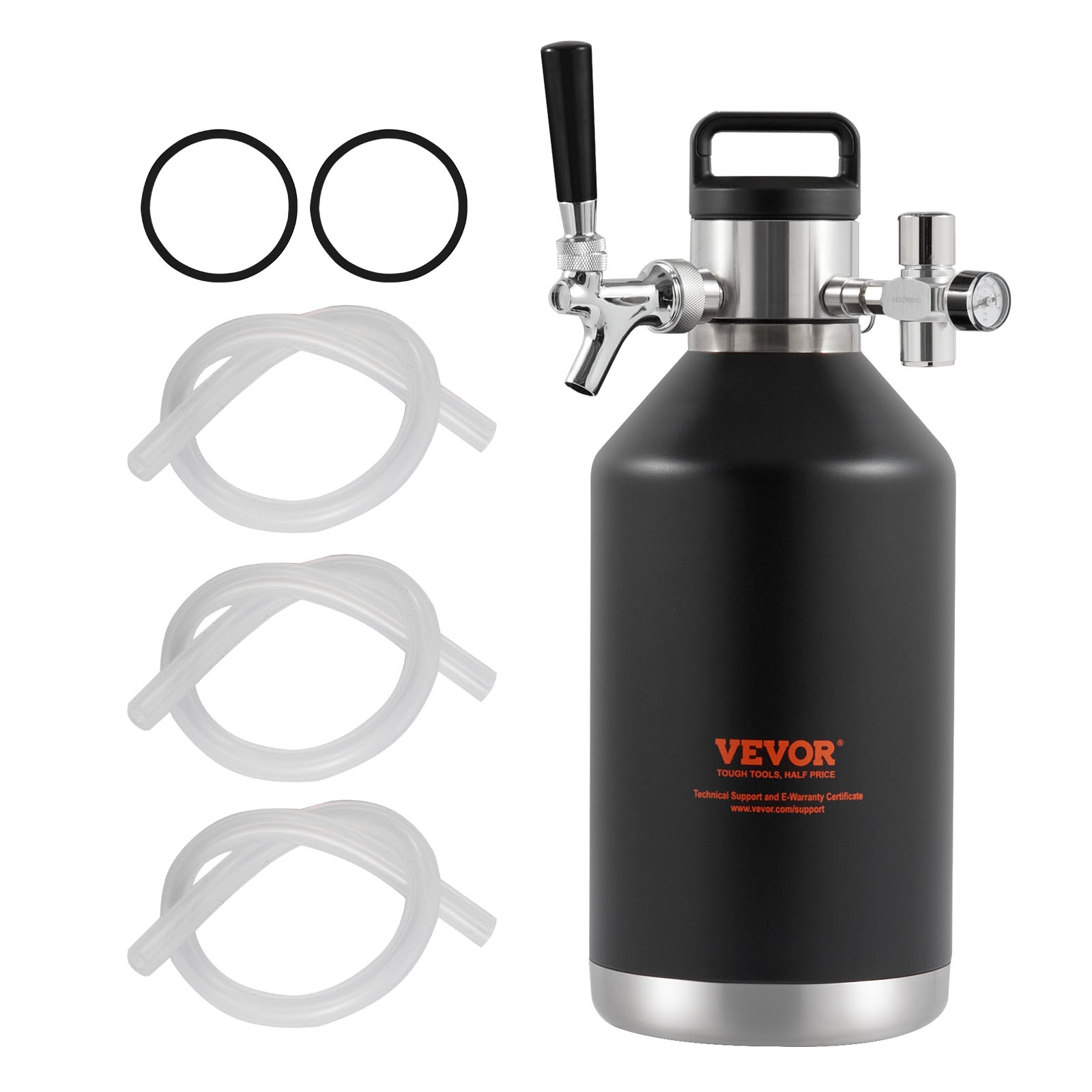 VEVOR 128 Oz Beer Mini Keg Pressurize 304 Stainless Steel #XTXTYLPJL28CMA5LJV1