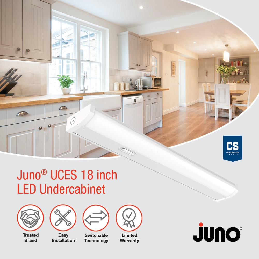 18-inch Gloss White Metal LED Under Cabinet Light Bar