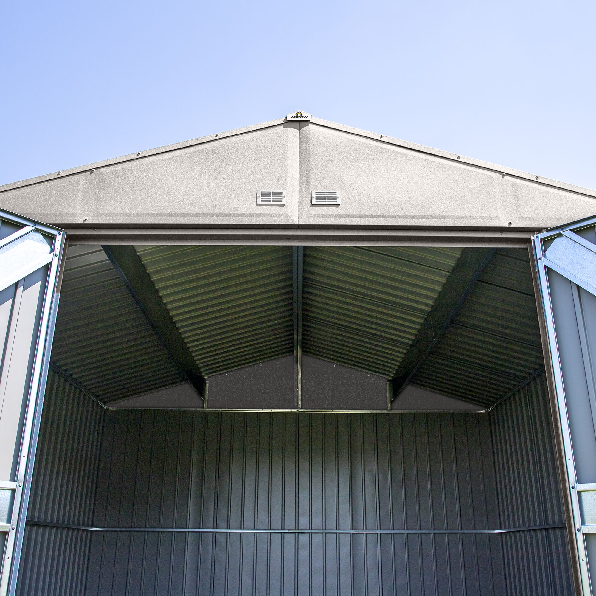 Cool Grey 10 ft x 14 ft Steel Storage Shed