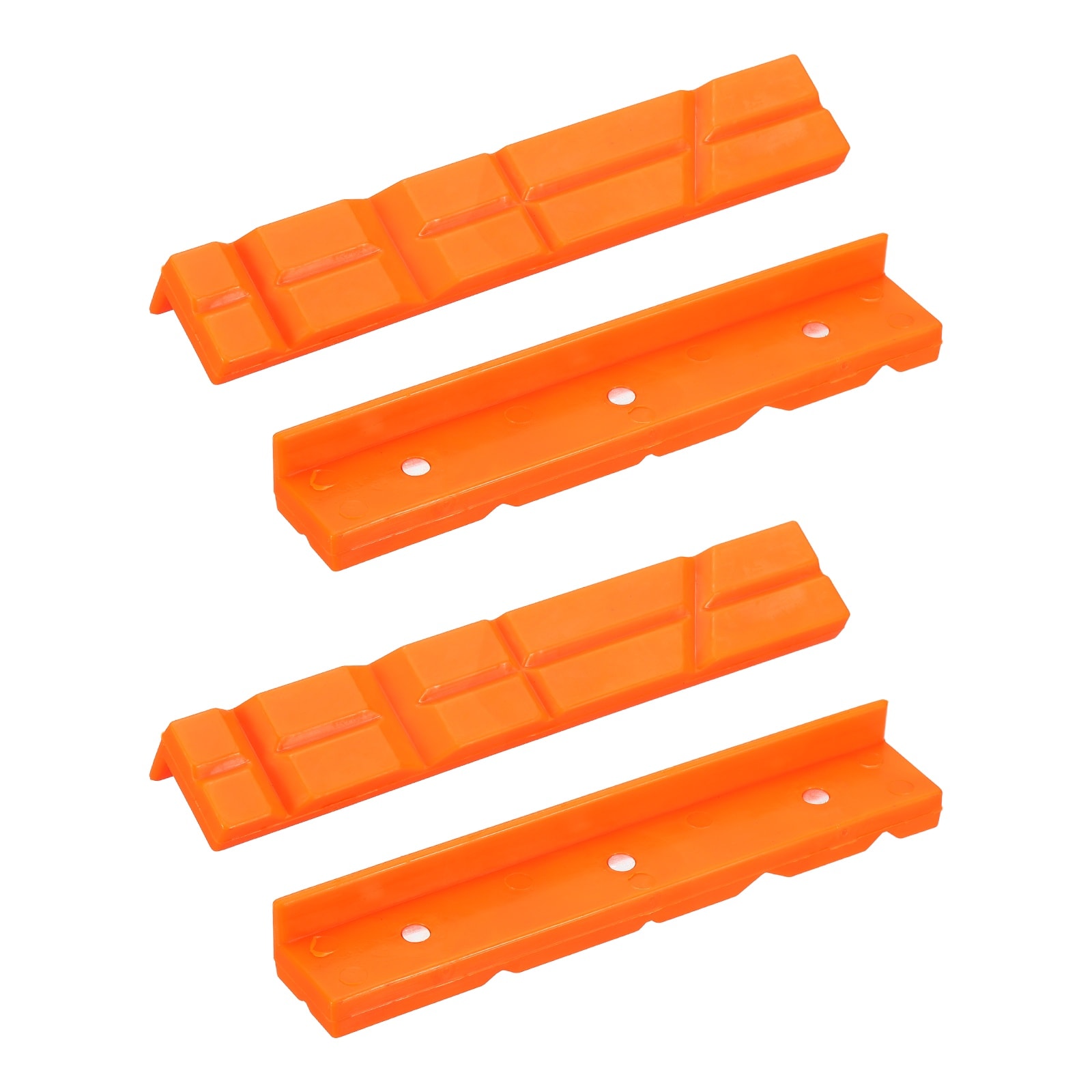 Harfington 1 Set Vise Jaw Pads 4 Inch and 6 Inch Rubber V-Shape Magnetic Vise Soft Jaws Standard Anti-Scratches Vice Covers Tools for DIY Making Woodworking Clamping Plumbing Orange