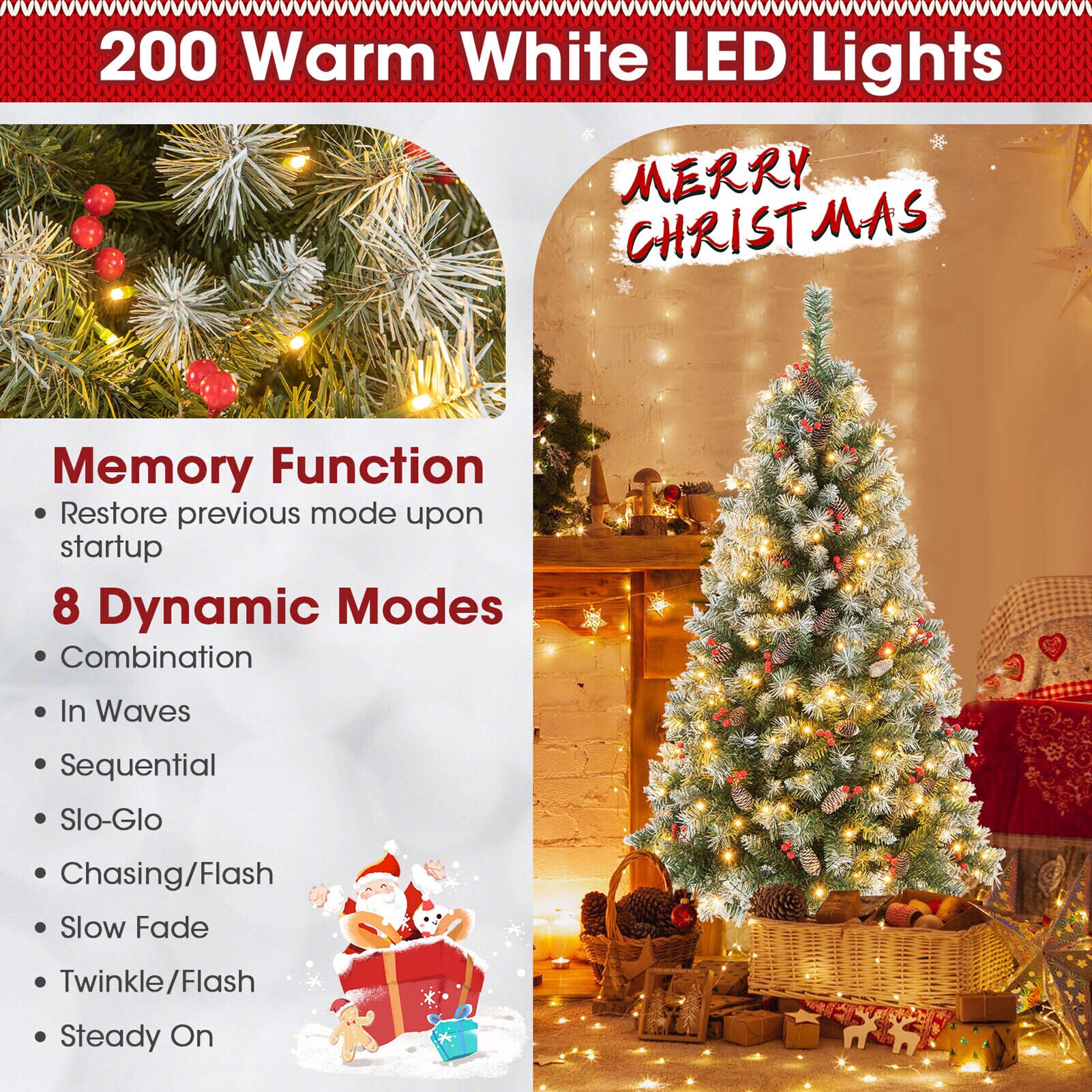 WELLFOR CM-HJY-23531US Artificial-Christmas-Trees - View #3