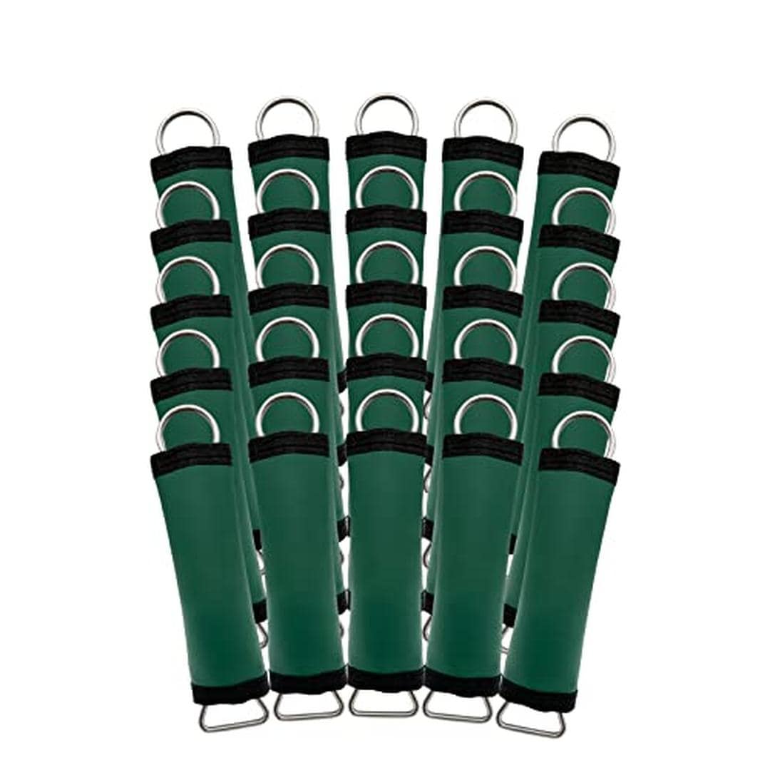 Poolzilla SW-H&L-GREEN-25PK 25 PCS Heavy Duty Vinyl Green Pool Spring Wraps for Spring Sleeves with Hook Loop for Easy Installation
