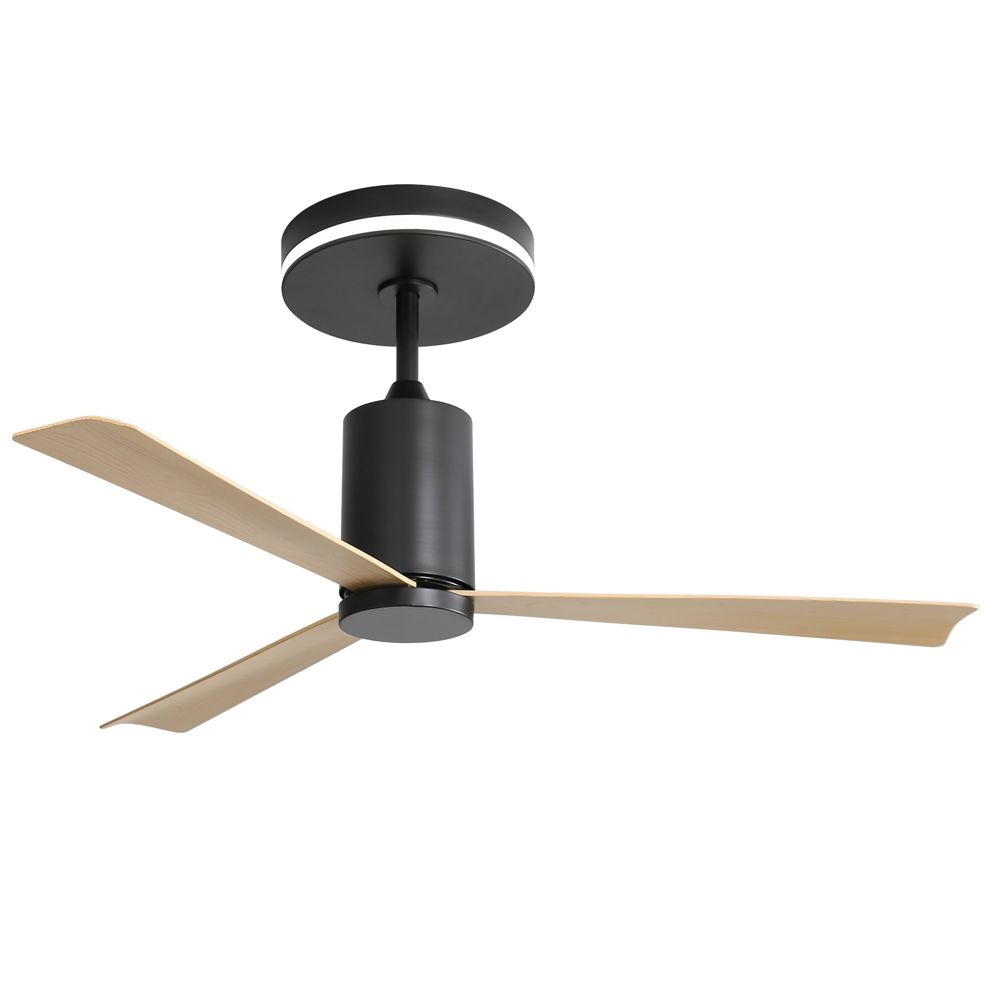 Fun Orange FUNQ3CF06 Farmhouse 52-in Color-Changing Integrated LED Outdoor Black with Brown Blades Ceiling Fan With Light - Remote Included ( 3 -Blade )