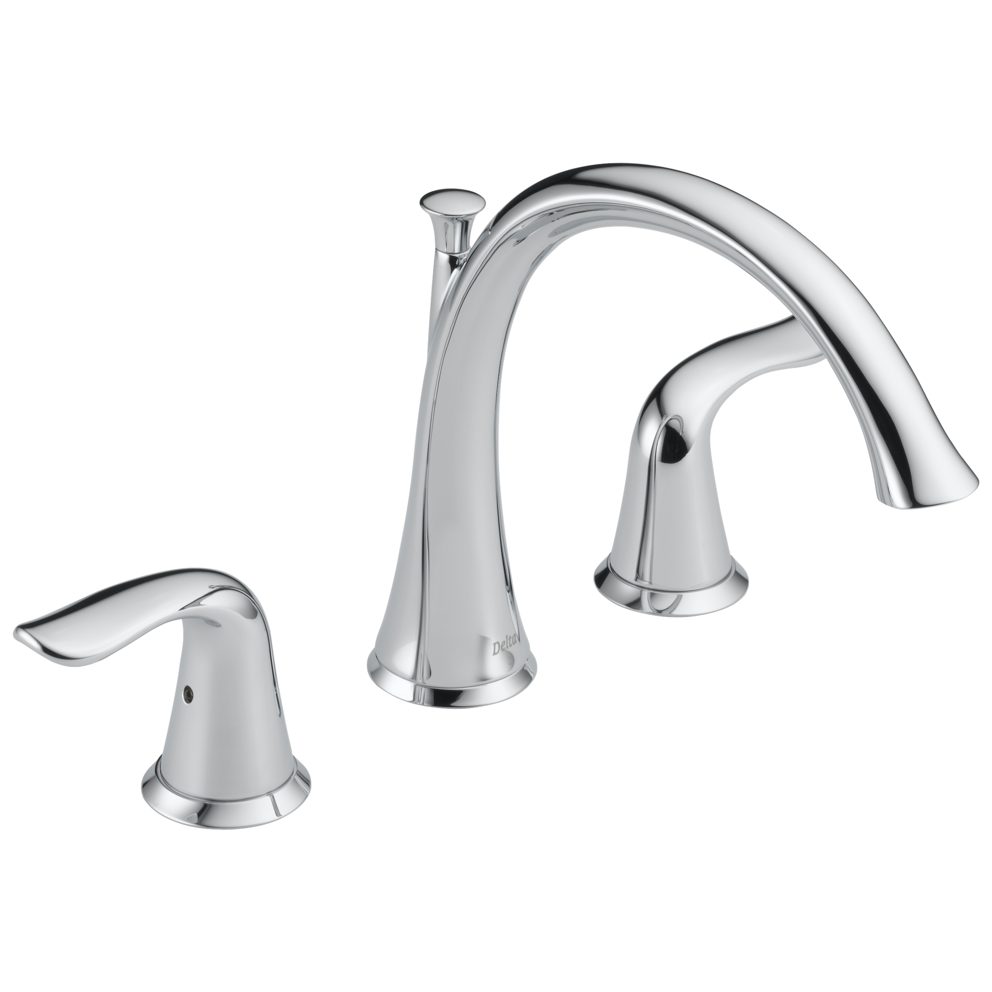 Delta Lahara Chrome 2-handle Deck-mount Roman High-arc Bathtub Faucet ...