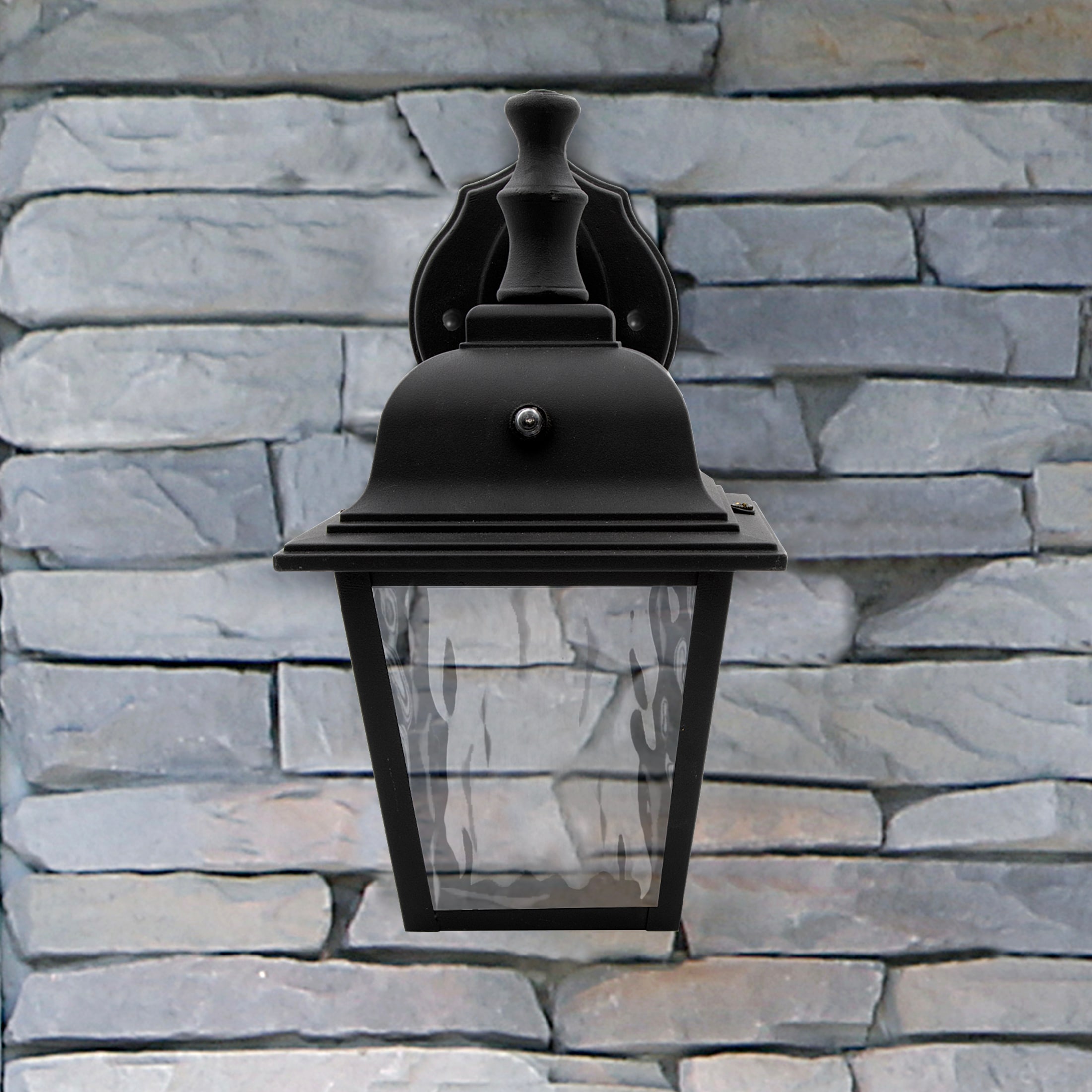 Maxxima MEL-9126W 10.7-in H Black Hardwired Dusk to Dawn Integrated LED Outdoor Wall Light