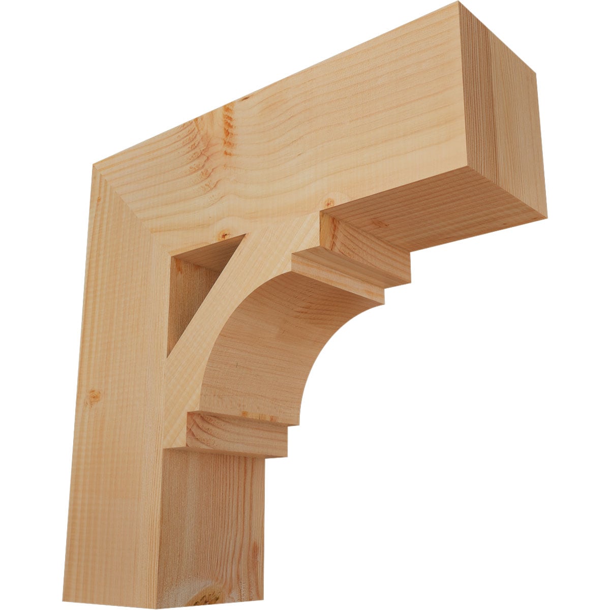 Ekena Millwork BKT06X20X20MRC05SDF Merced block smooth 5-1/2-in x 20-in x 20-in Douglas fir Brown Wood Standard bracket