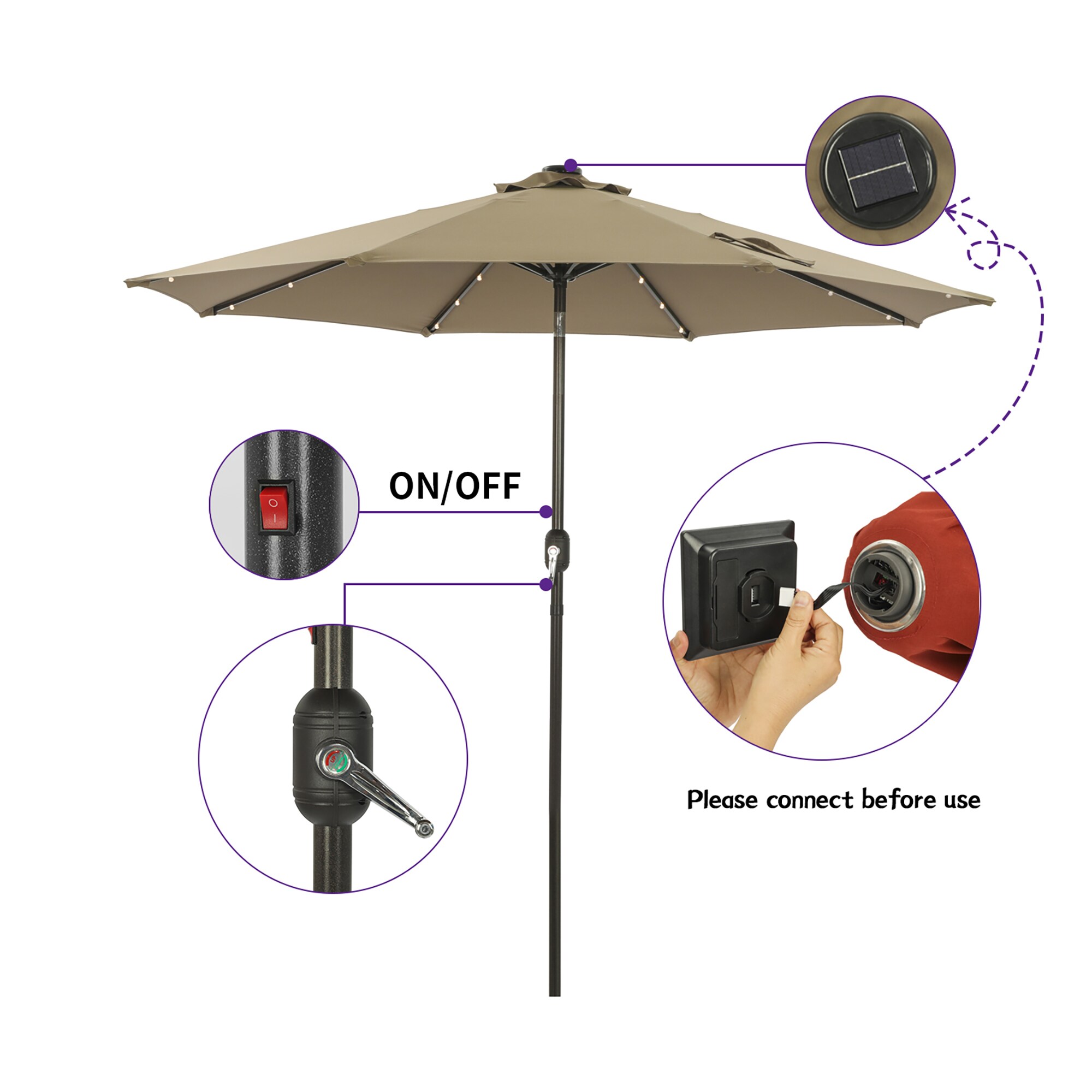 CASAINC WF-SM-LED270TP Umbrellas-2 - View #4