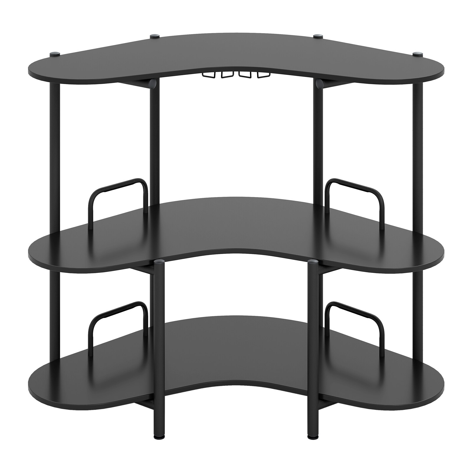 Slickblue 48 Inch Industrial Home Bar Table Rustic Brown/Black Engineered Wood Metal 3-Tier Storage