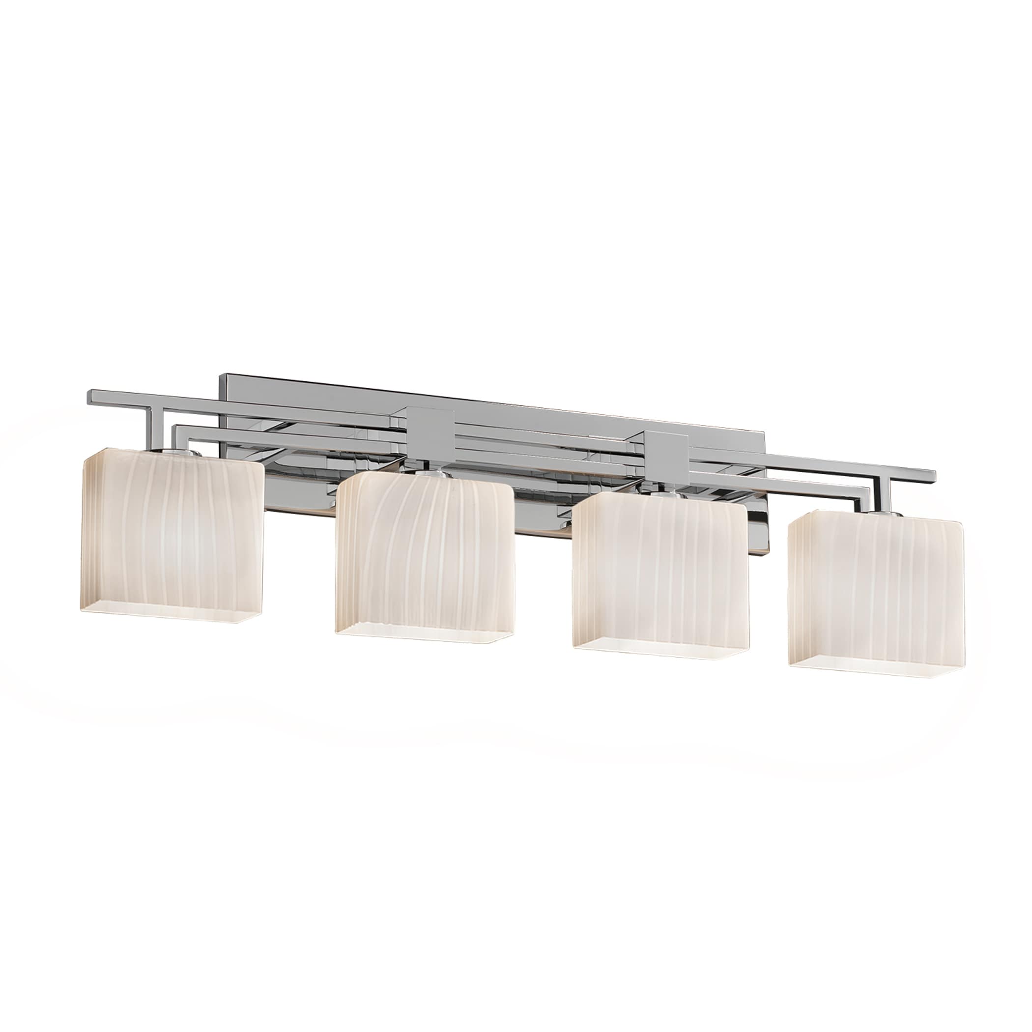 Justice Design Group FSN-8704-55-RB-CR-LD Fusion 36-in 4-Light Polished Chrome LED Glam Vanity Light