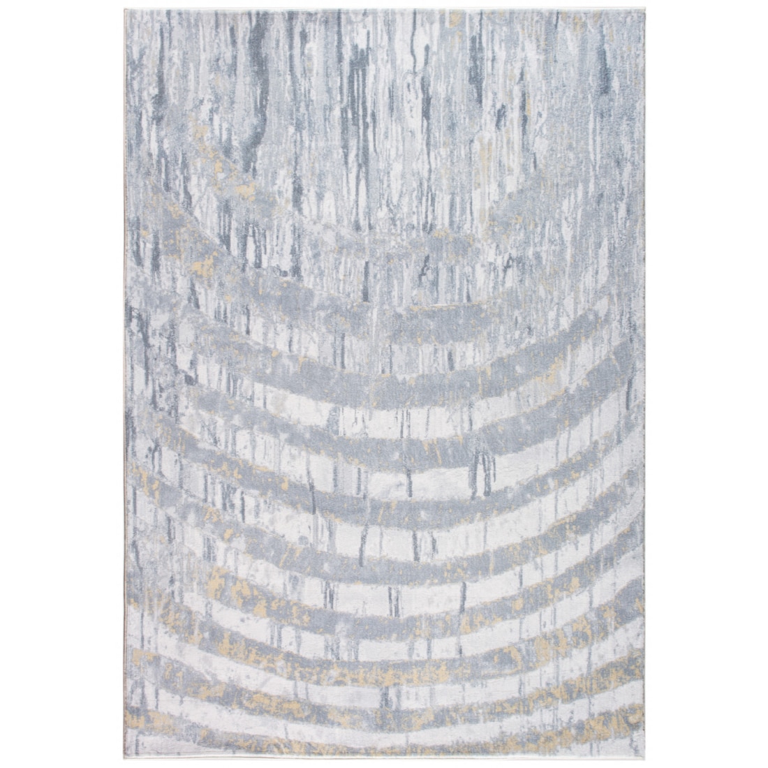 HomeRoots 4000475338 2 x 7 (ft) Woven Polyester Grey Gold Rectangular Indoor Abstract Runner rug