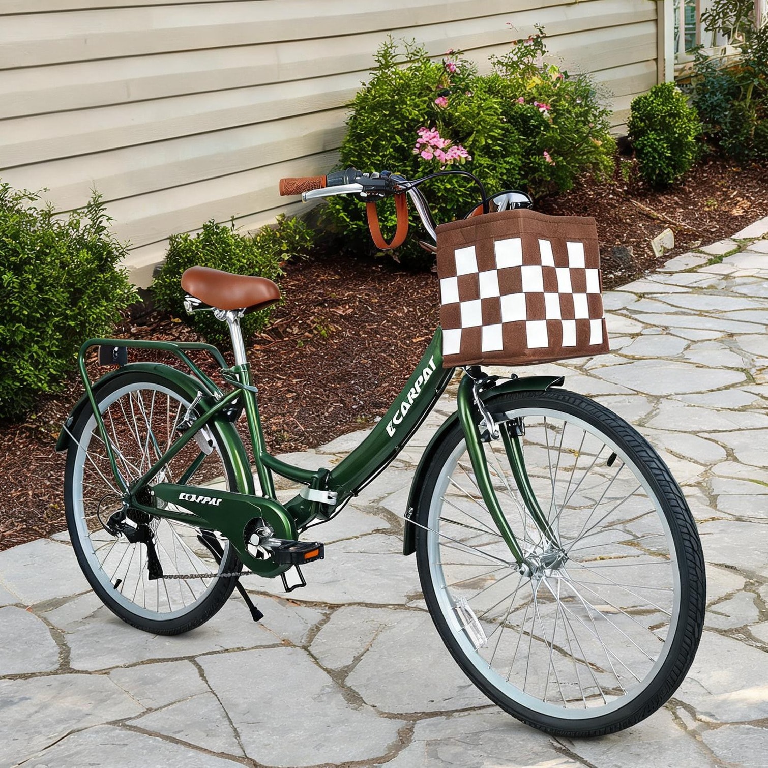 Naturefalls Outdoor Bikes with 26 in pairing Green Steel with Green and 7-Speed Folding Design