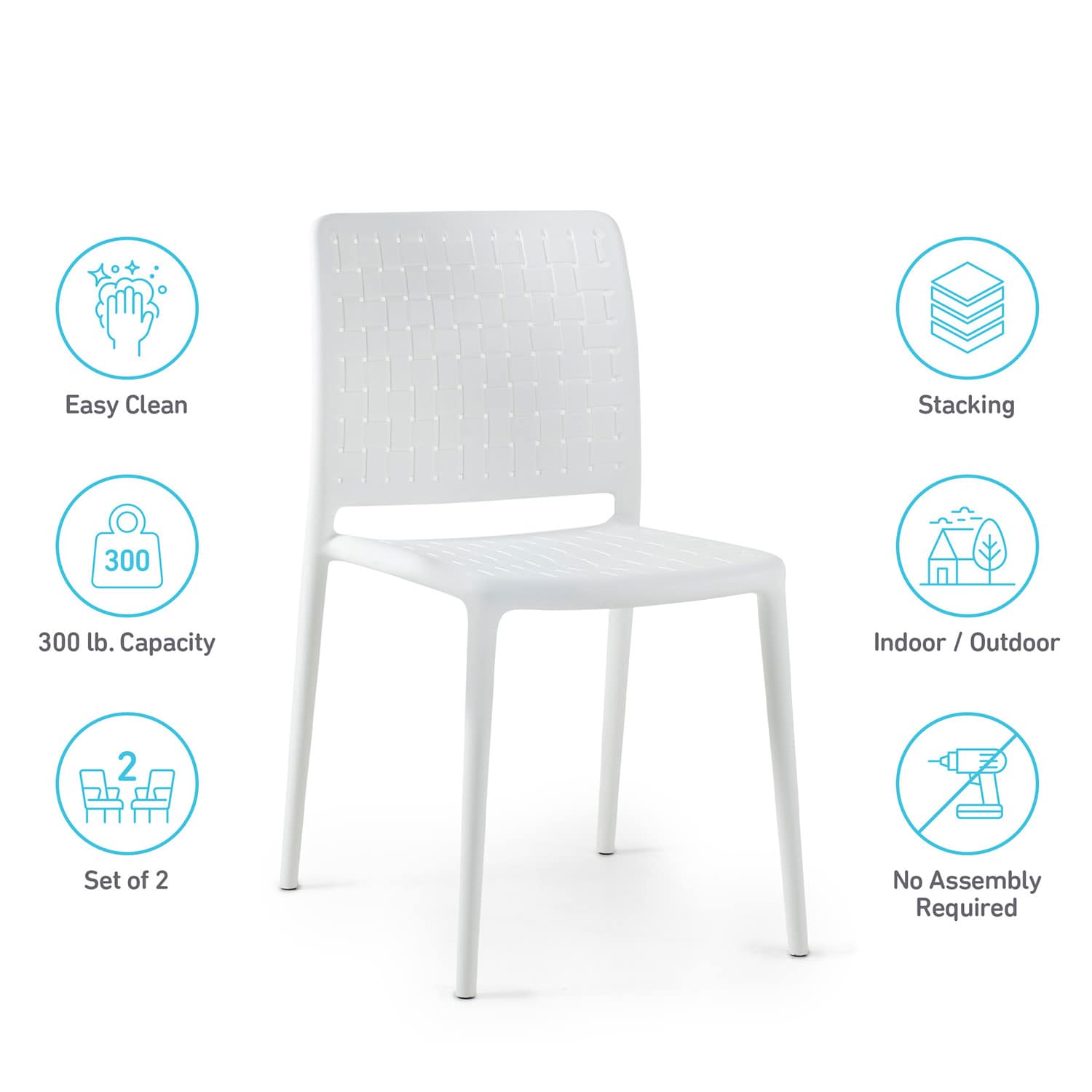World Rug Gallery FS8053WHITE2 Patio-Chairs - View #5