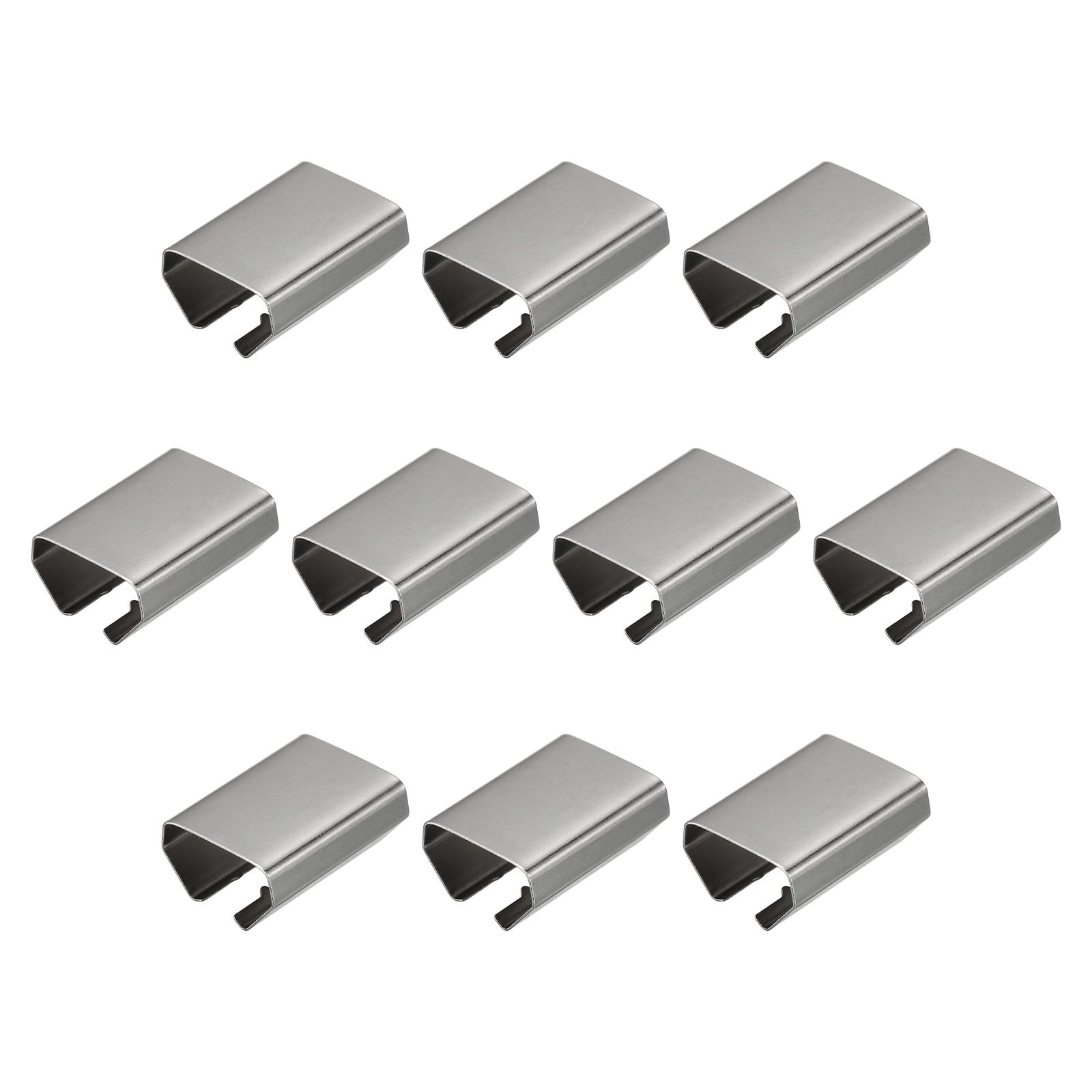 Unique Bargains Fold Over Crimp End Caps 50pcs 20 x 16mm Ribbon End Clasp Tips Clamp Cord Ends for Jewelry DIY Craft Making White Nickel
