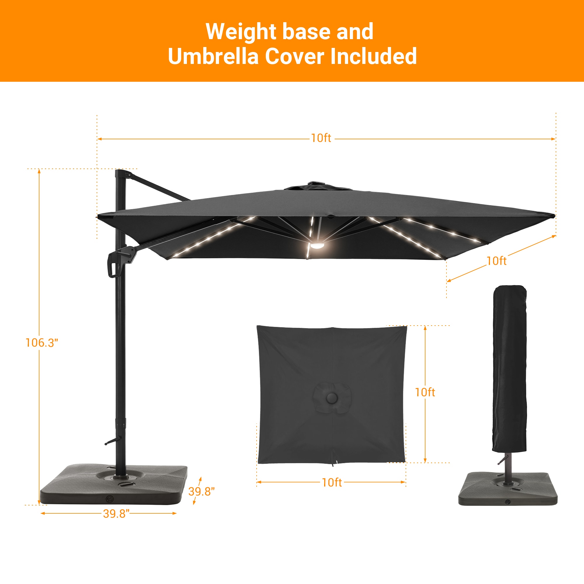 ACEGOSES LW-WB-LED1010BK Umbrellas-2 - View #2