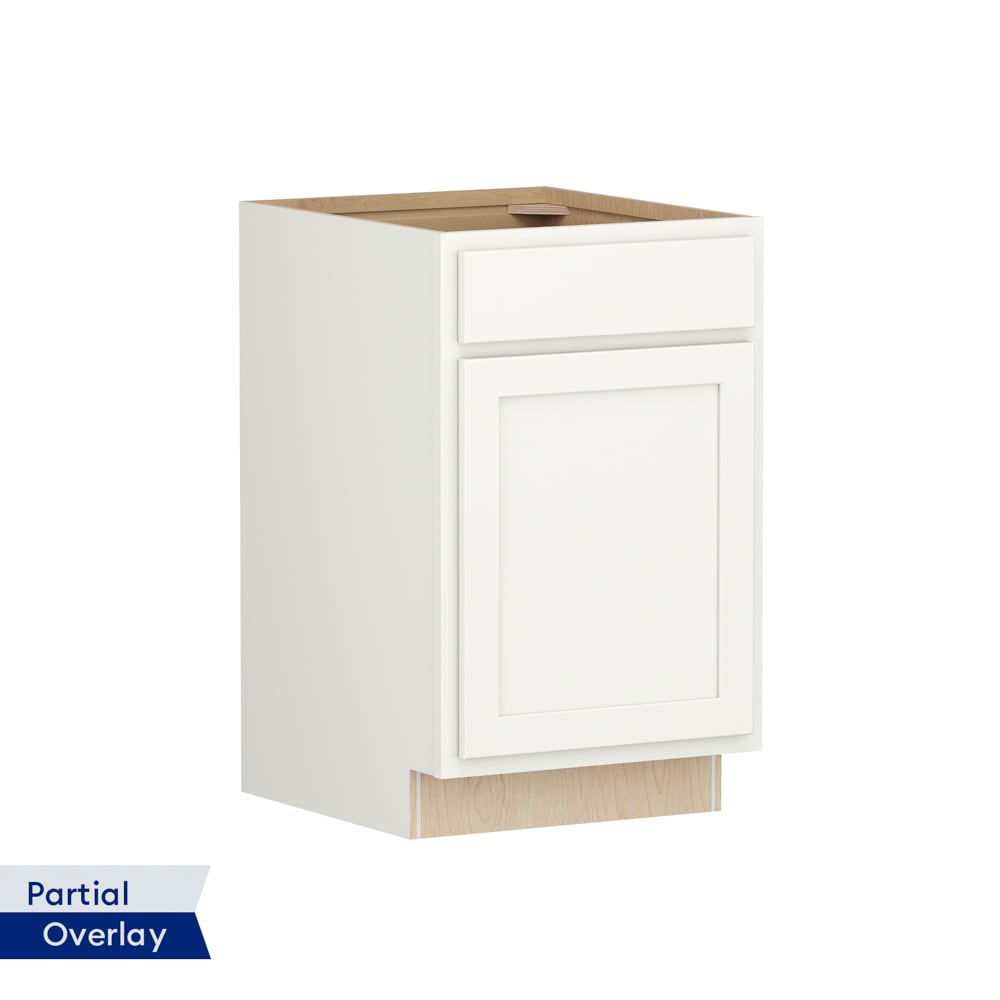 Shenandoah PRO Express SPE 92MPS-20212 Breckenridge 21-in W x 34.5-in H x 24-in D Linen Partial Overlay Base Fully assembled Plywood Cabinet (Recessed Panel Shaker)