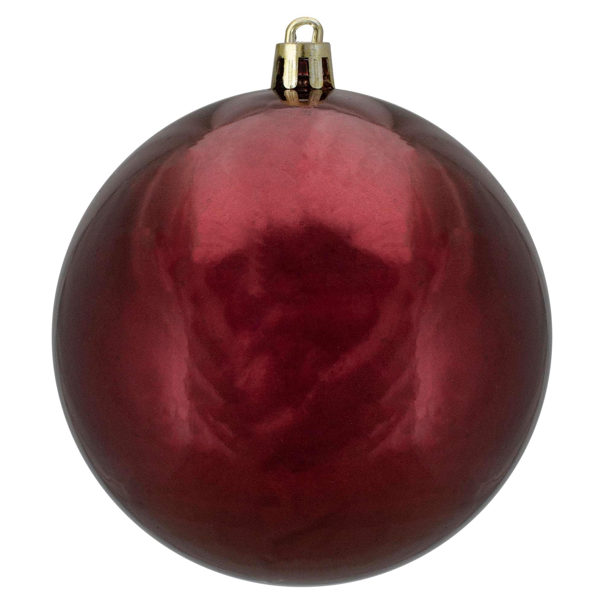 Northlight Shiny Burgundy Shatterproof Christmas Ball Ornament 4 inch  (100mm) in the Christmas Ornaments department at Lowes.com, image size:900x900