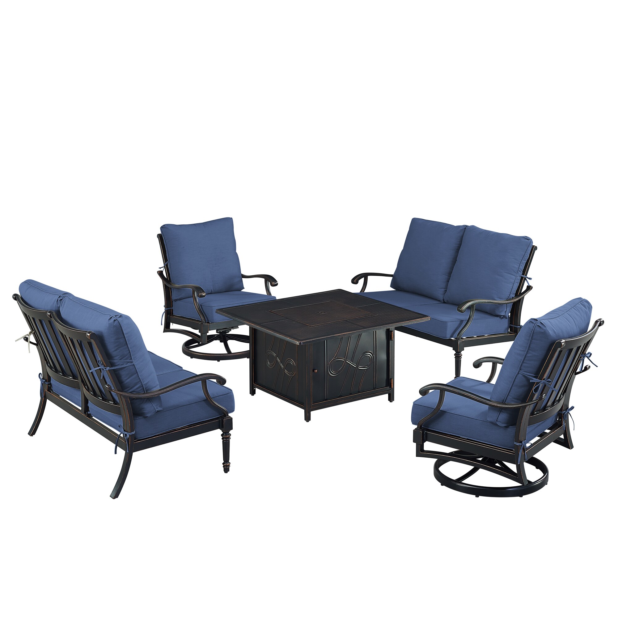 Oakland Living SHACO2LS2CHREGISBLCU Patio-Conversation-Sets - View #4