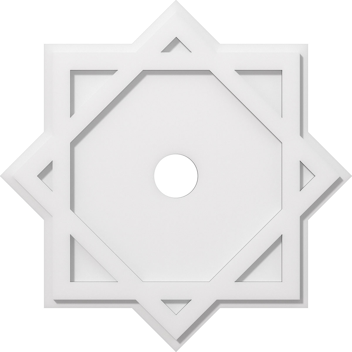 Ekena Millwork CMP24AL-03000 Axel 24-in W x 24-in L Contemporary White PVC Whole Ceiling Medallion