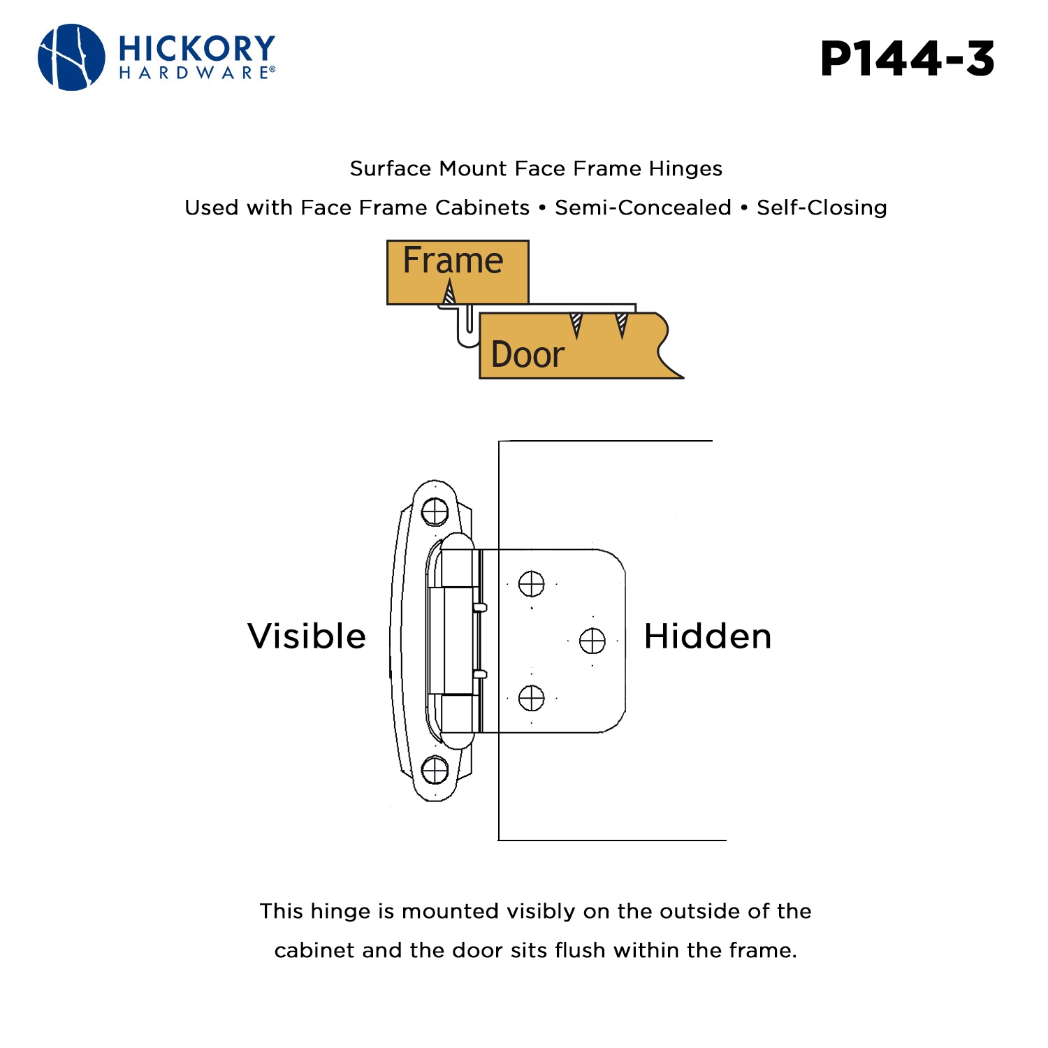 Hickory Hardware P144-3 Cabinet-Hinges - View #4