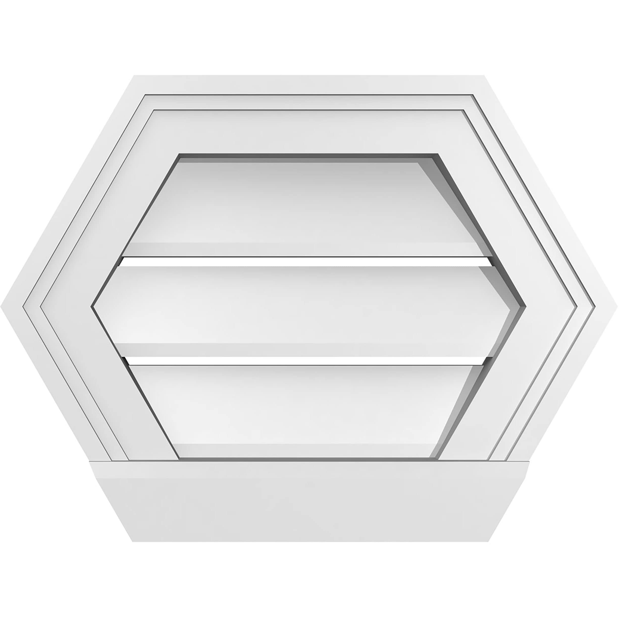 Ekena Millwork GVPHP16X1203SF 16-Inches x 12-Inches Off-white Peaked PVC Gable Louver Vent