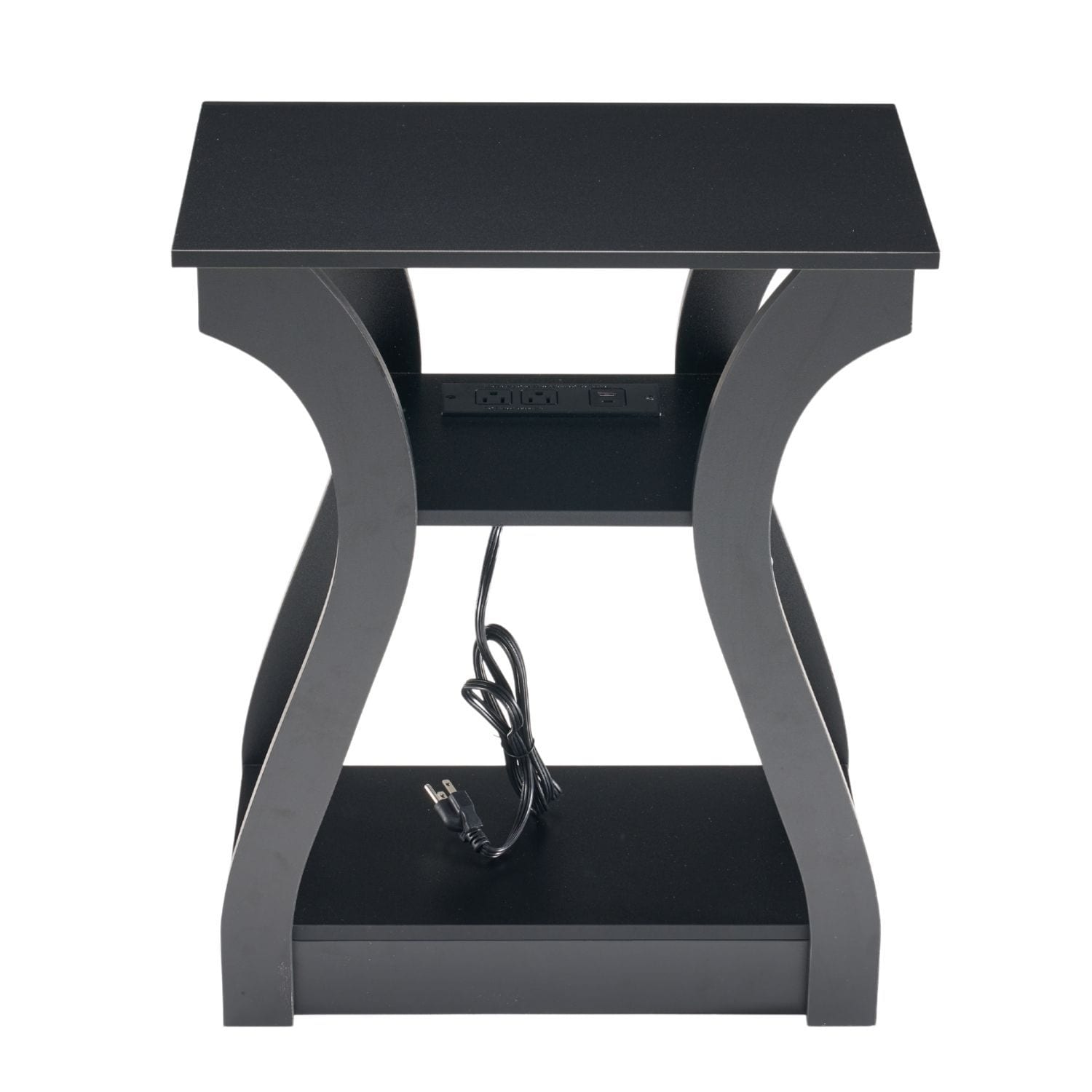 YOSIMFUR 3-Tier Nightstand with Charging Station Modern Slim Bedside Table with USB Ports and AC Outlets Multifunctional End Table Space Saving Side