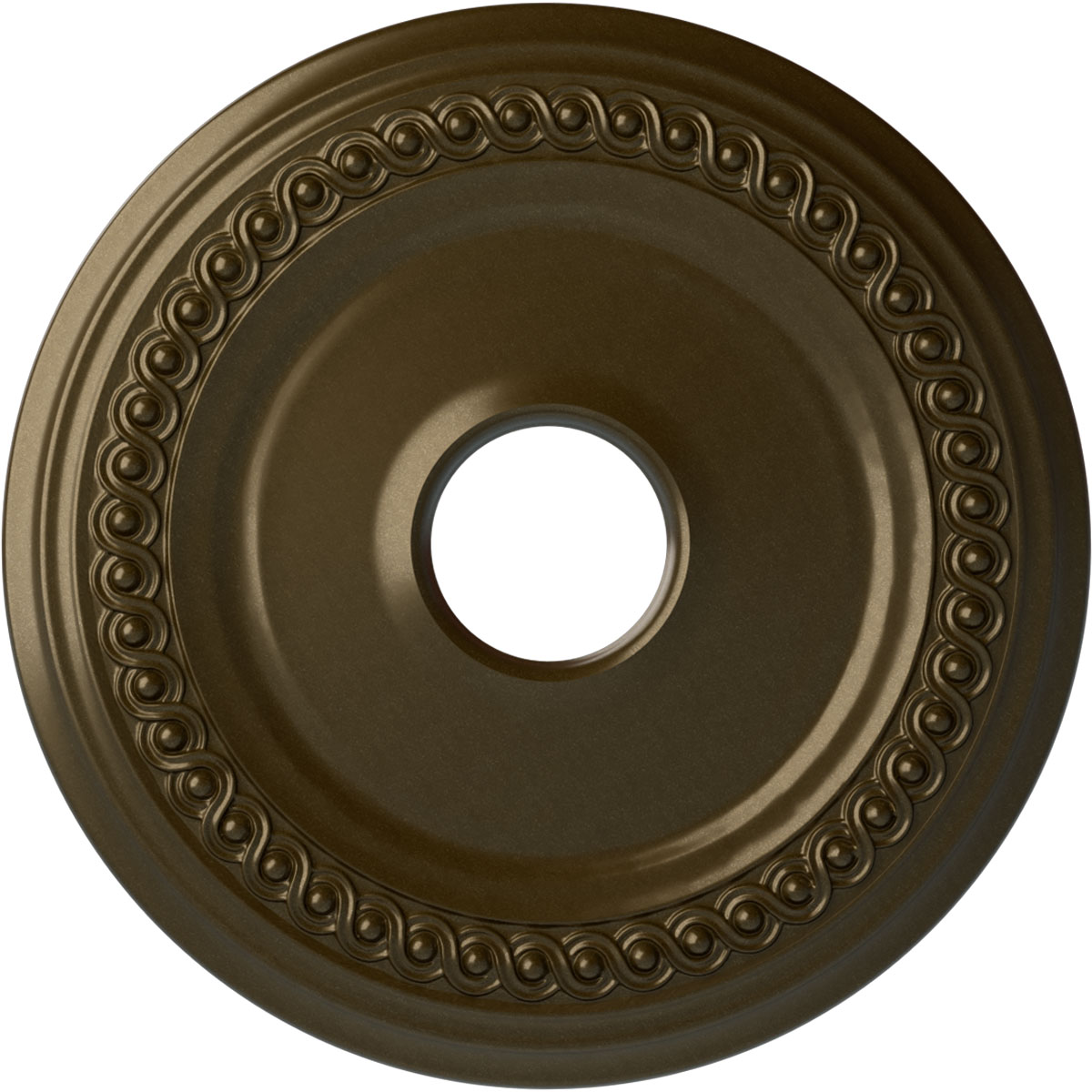 Ekena Millwork CM19CLBRS Classic 18.625-in W x 18.625-in L Painted Brass Polyurethane Whole Ceiling Medallion