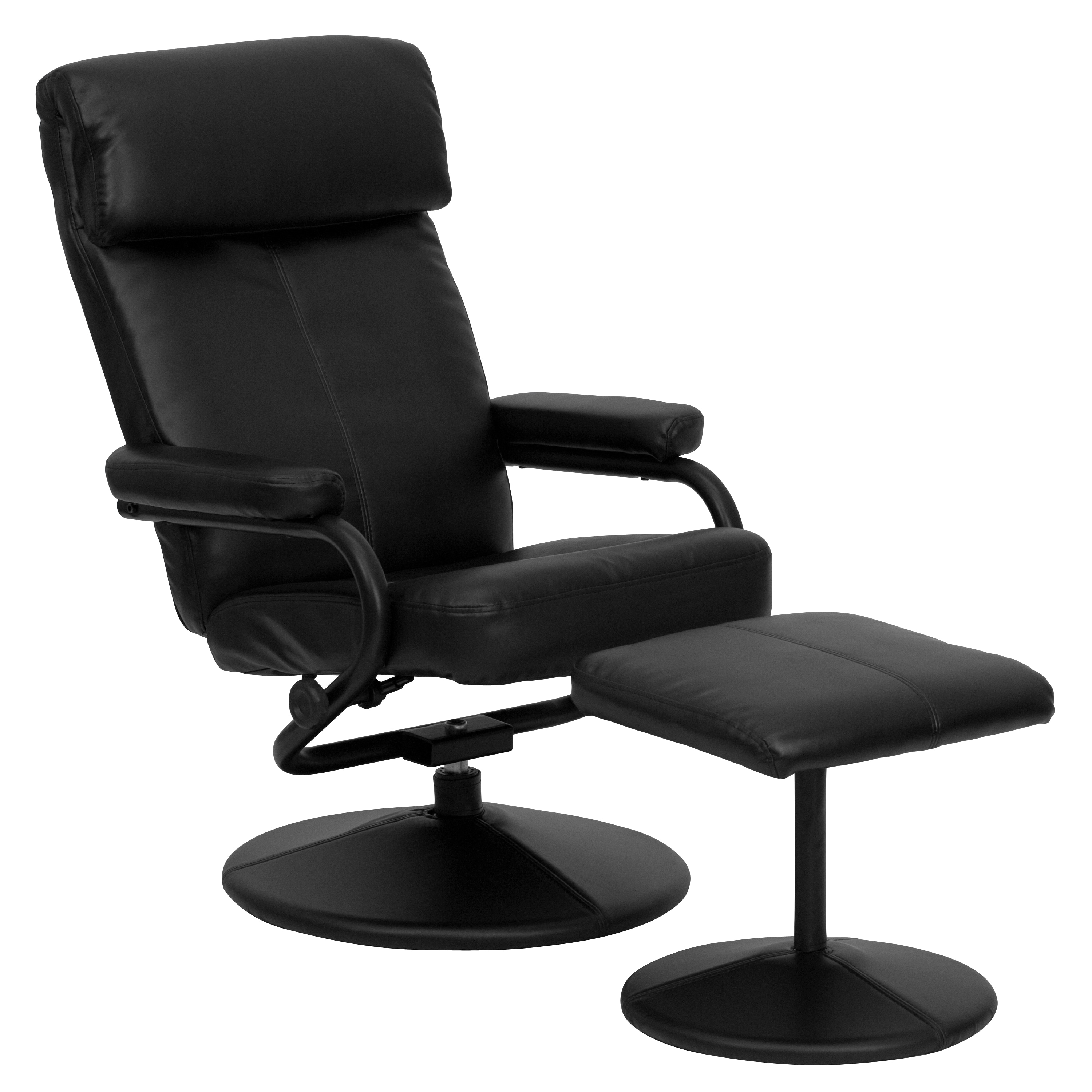 Monarch Specialties Retro Modern Swivel Recliner Chair And Ottoman