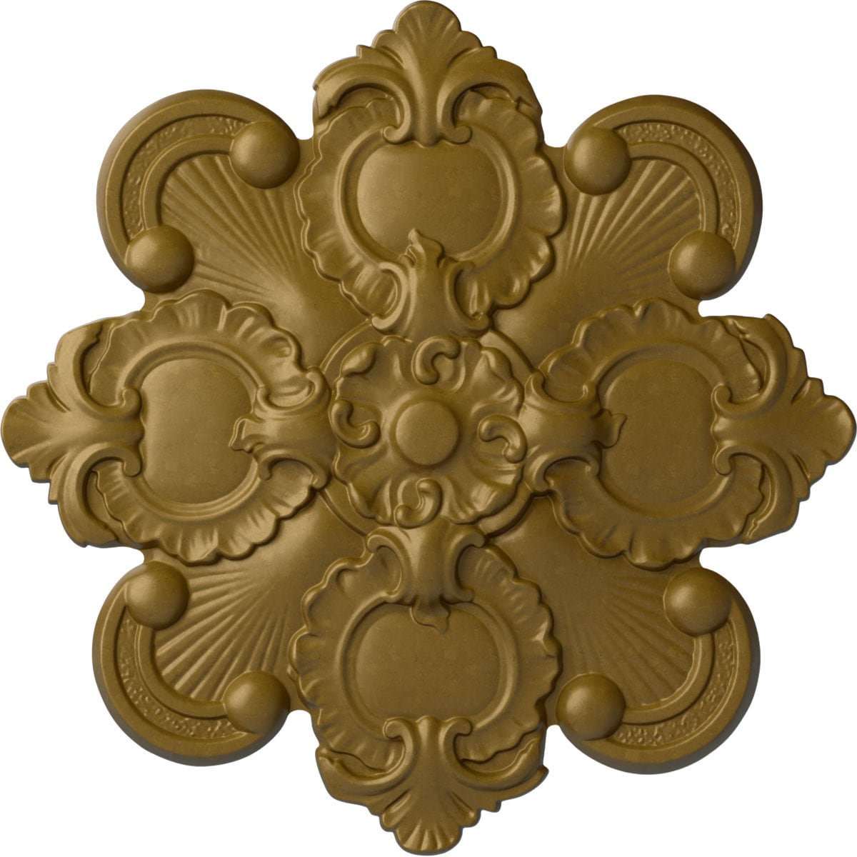 Ekena Millwork CM18KAGLS Katheryn 18.125-in W x 18.125-in L Painted Gold Polyurethane Whole Ceiling Medallion