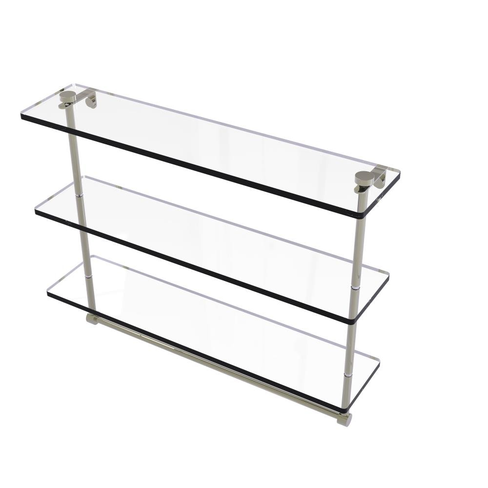 Allied Brass NS-5/22TB-PNI Polished Nickel 3 -Tier Wall mount Bathroom Shelf ( 22-in x 18-in x 5-in )