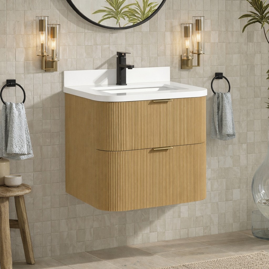 Ari Kitchen & Bath AKB-CHANTAL-24-OAK Bath-Vanity-Combo - View #3