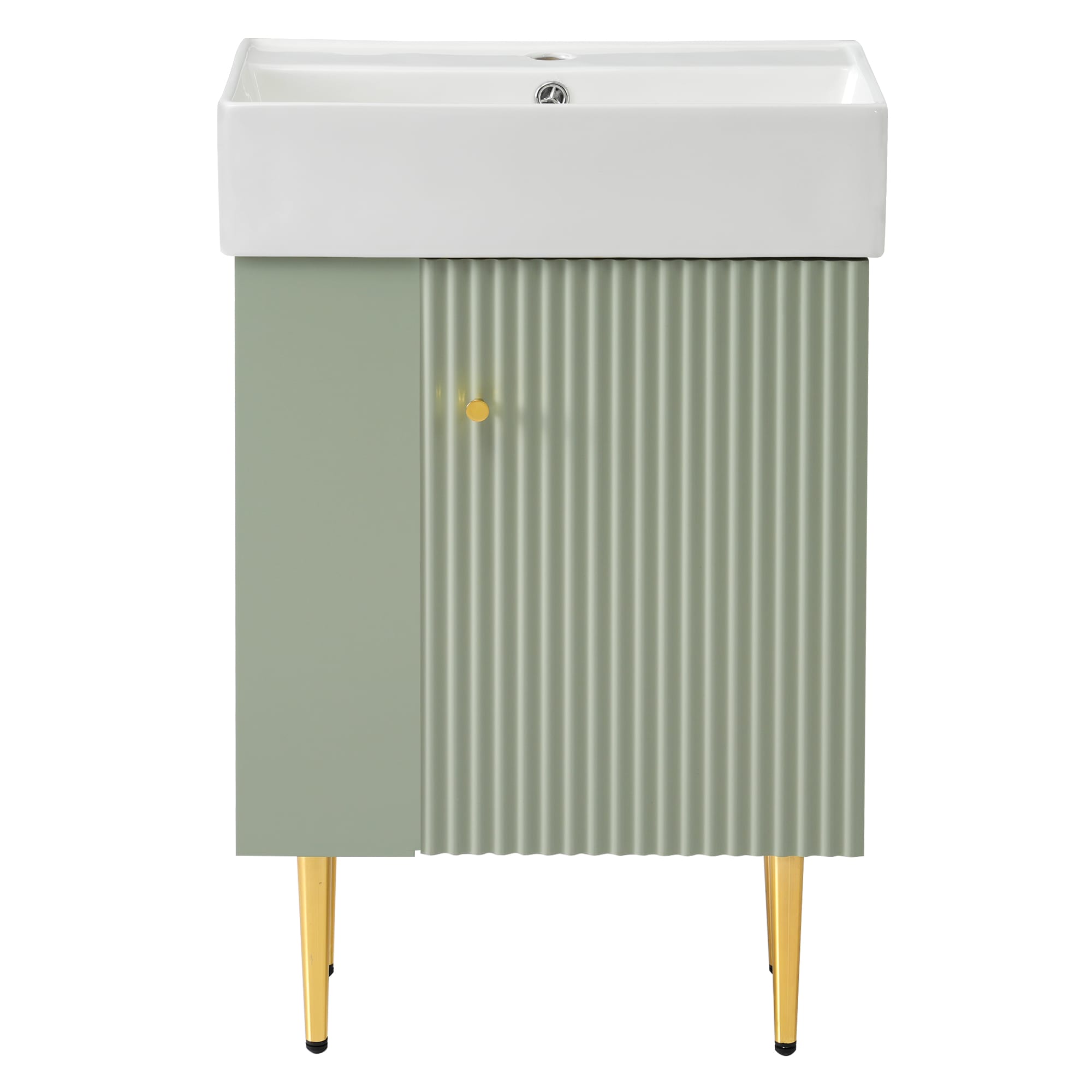BEARSOLIM 21.6-in Bathroom Vanity Ceramic Sink Combo Cabinet Bathroom Storage Cabinet Single Storage
