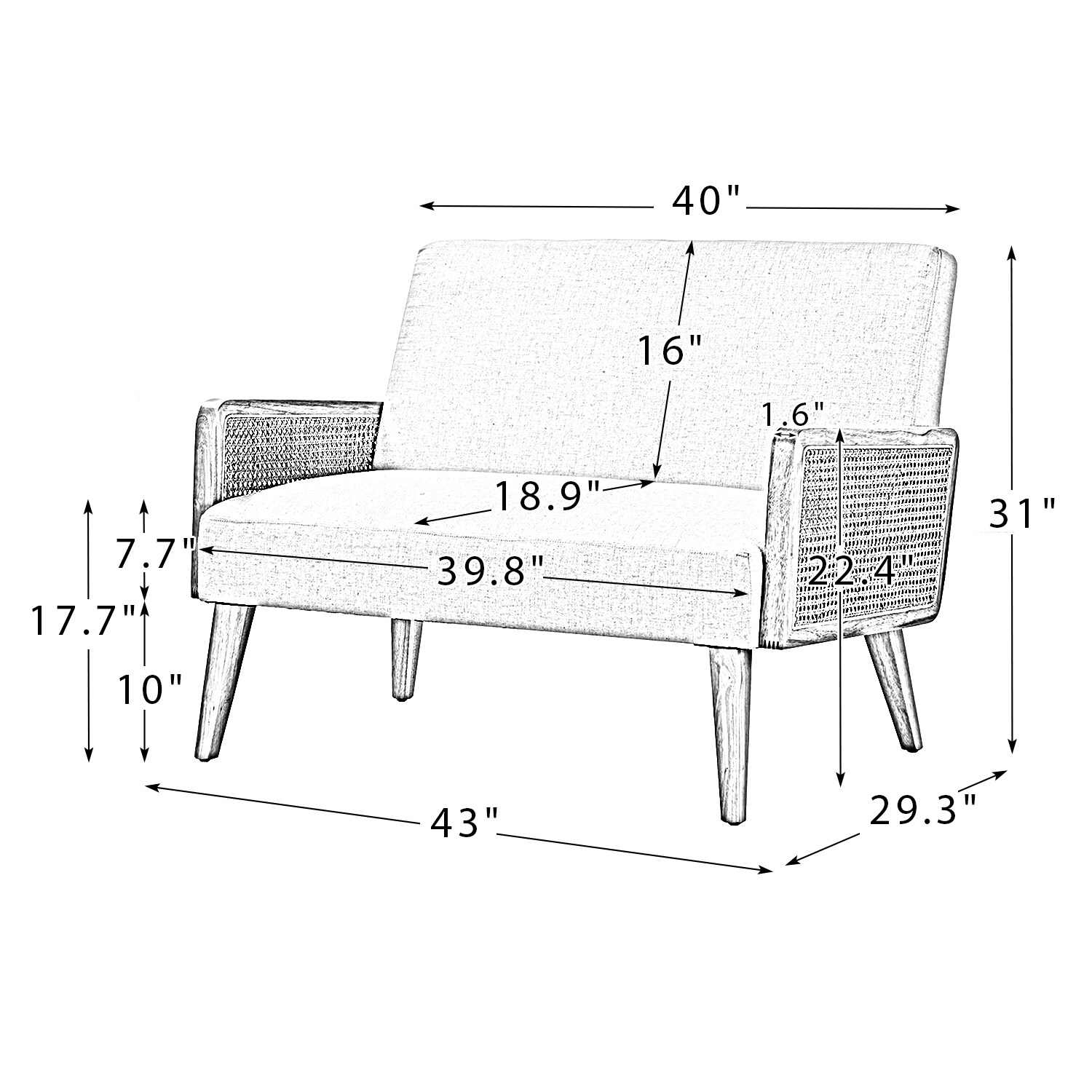14 Karat Home CHS0045-BEIGE Sofas-Loveseats - View #8