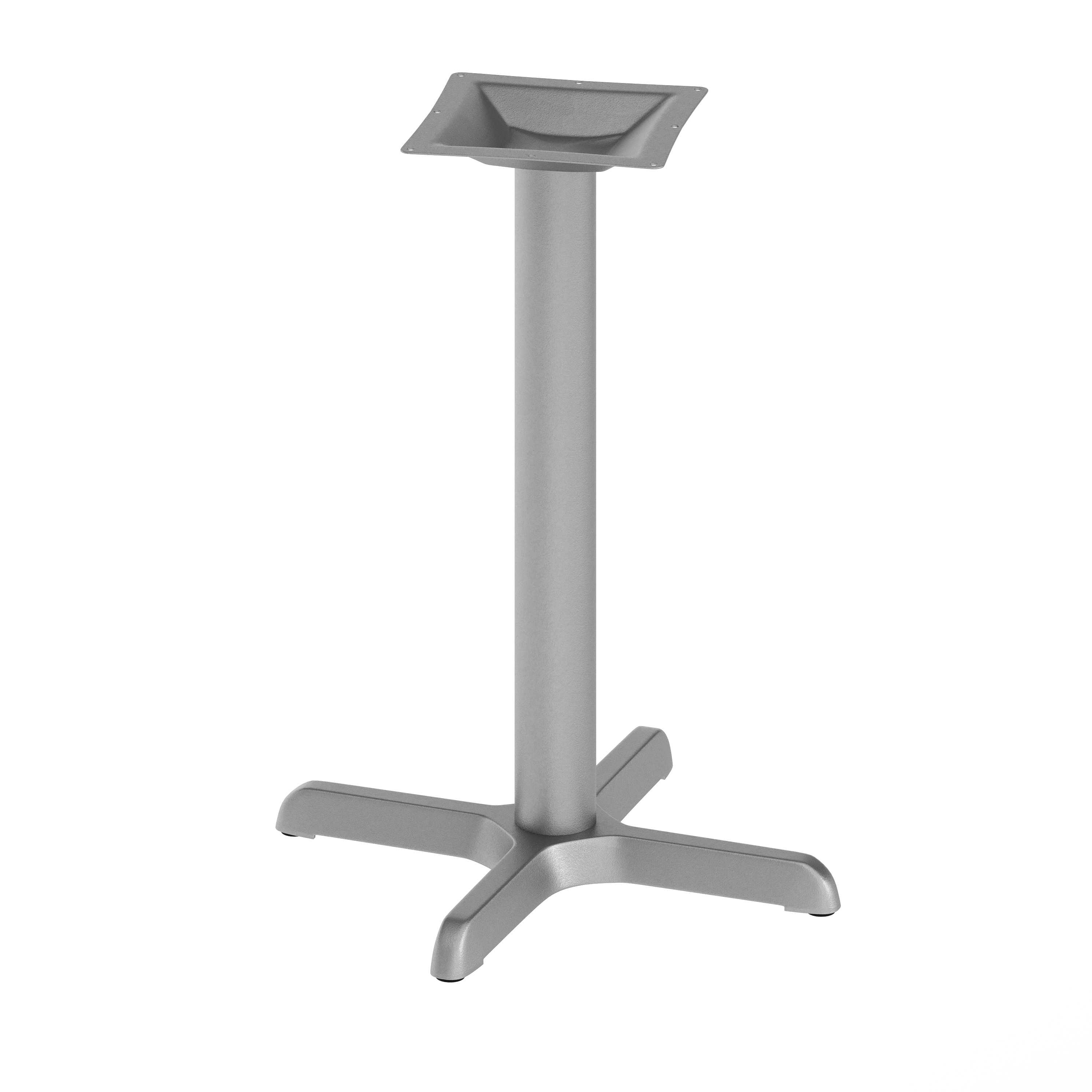 Flash Furniture 196861196485 Beverly 22-in x 22-in Restaurant Indoor/Outdoor Table X-Base with 3-in Dia. Table Height Column; Silver