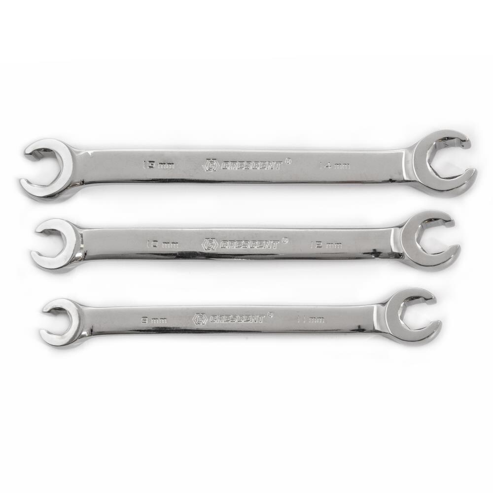 Crescent 3-Piece Set 6-point Metric Flare Nut Open End Wrench Set at ...