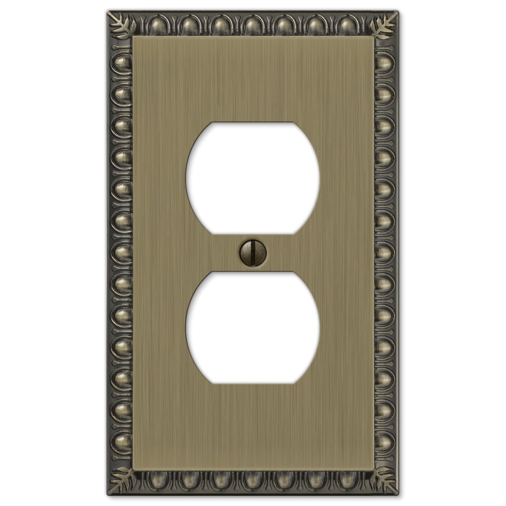 Amerelle 90DBB 1 -Gang Specialty Size Brushed Brass Metal Indoor Duplex Wall Plate