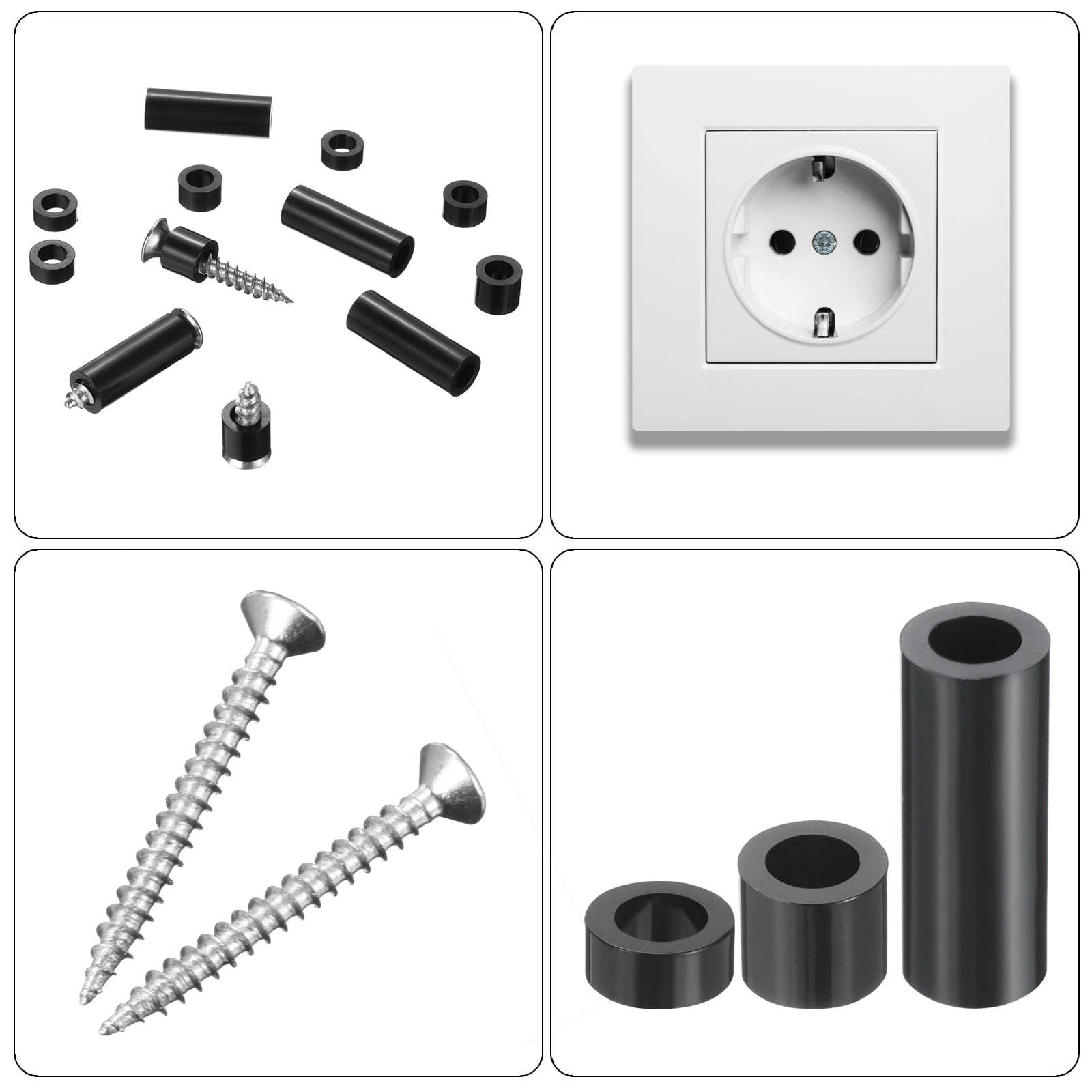 320 Pcs Black Nylon ABS Round Spacers Washers Assortment Kit,10 Kinds Different Size Insulation - View #7
