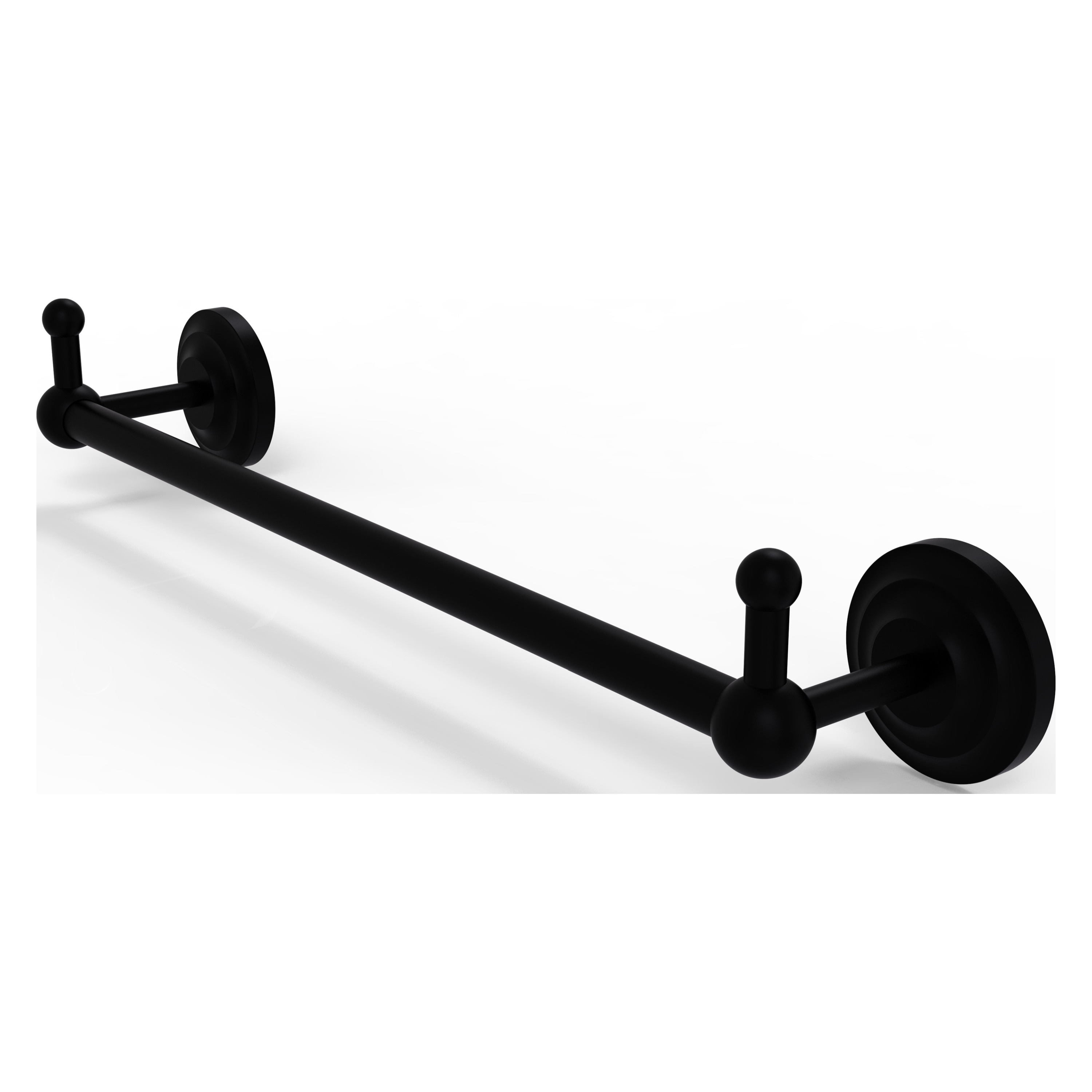 Allied Brass PQN-41-18-PEG-BKM Prestige Que New 18-in Matte Black Wall mount Single Towel Bar