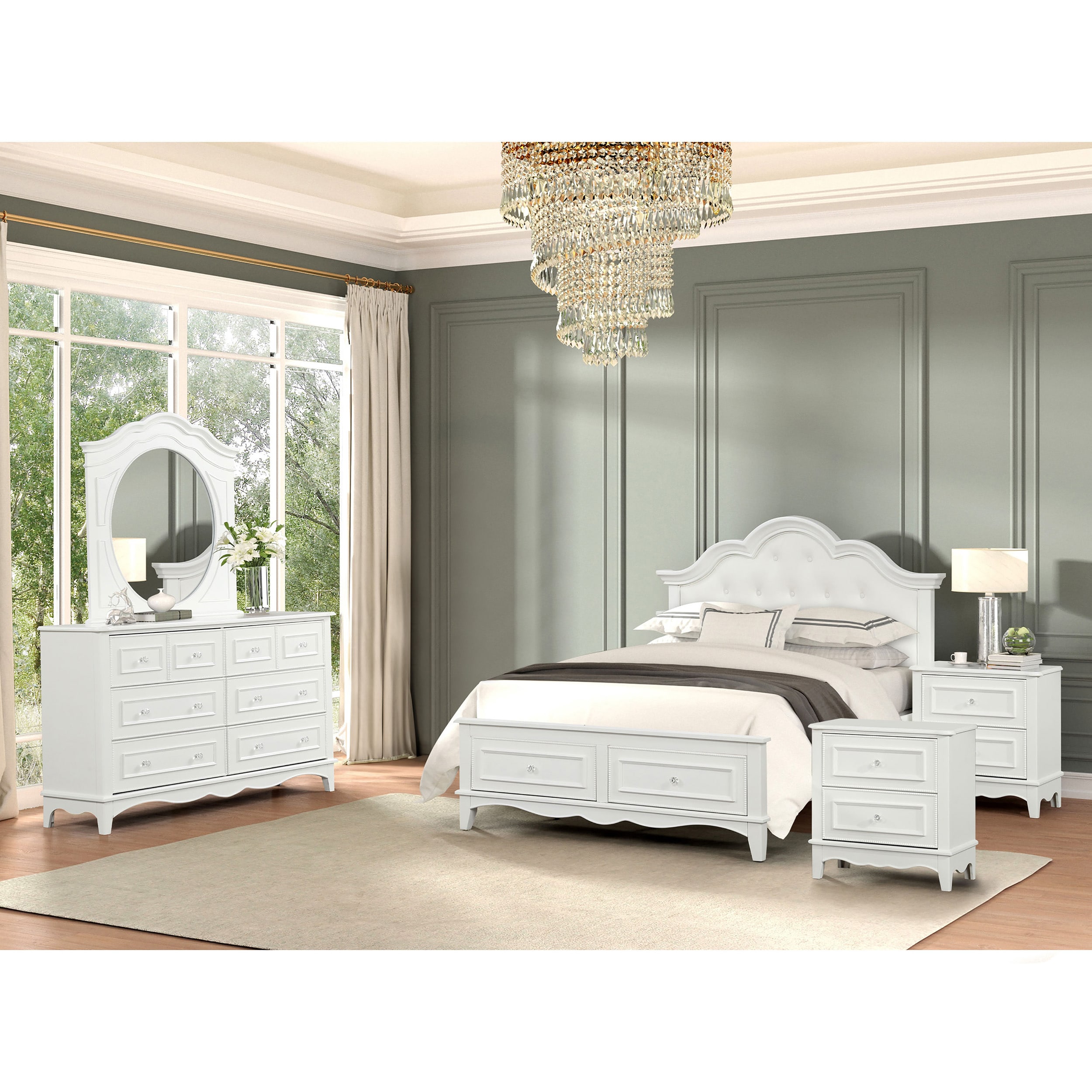 Furniture of America IDFN7456WHT-NDM Underhill White Twin Bedroom Set