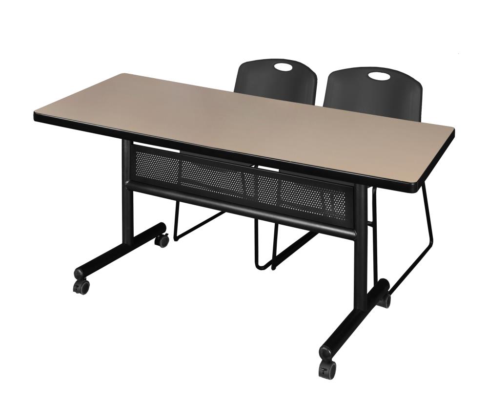 Regency MKFTM6030BE44BK Training Off-white 4-Person Training Table (60-in W x 29-in H)